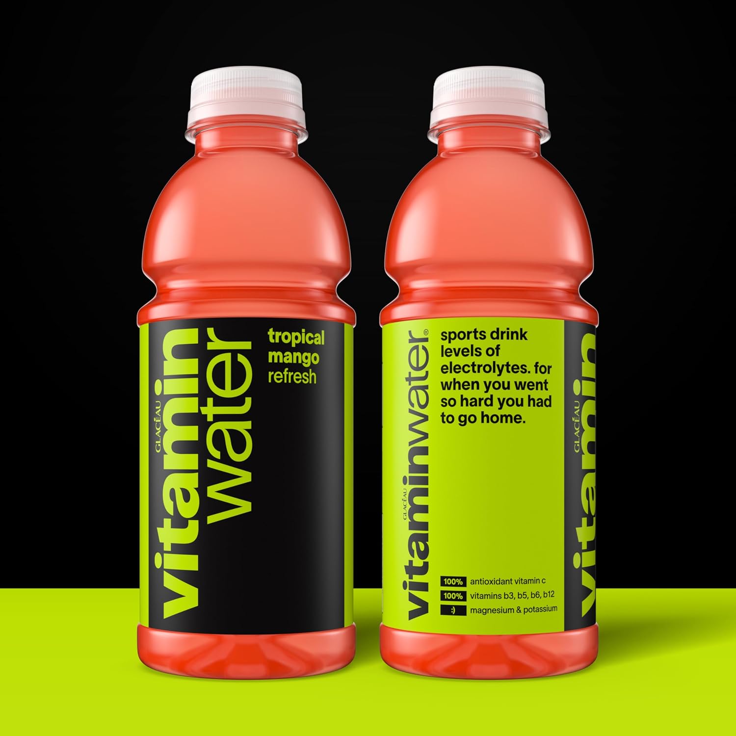 vitaminwater Refresh Tropical Mango, Flavored Water Beverage Bottles, 20 fl oz, 12 Pack