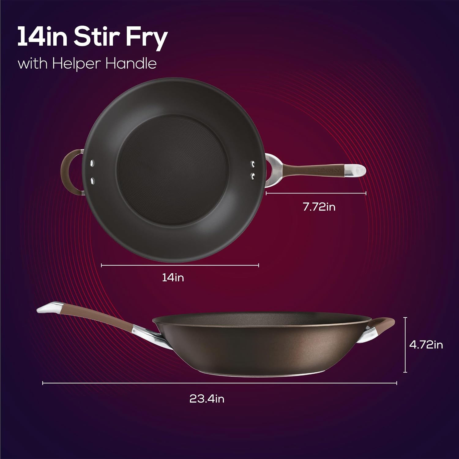 Circulon Symmetry Hard Anodized Nonstick Induction Frying Pan, 8.5-Inch Fry Pan, Black
