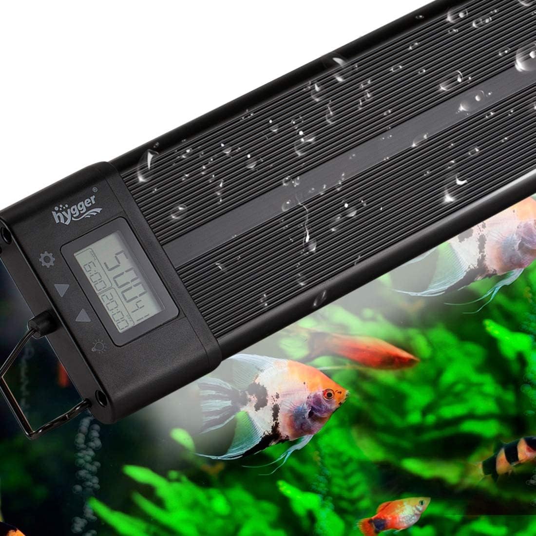 hygger Aquarium Programmable LED Light, for 30~36in Long Full Spectrum Plant Fish Tank Light with LCD Setting Display, 7 Colors