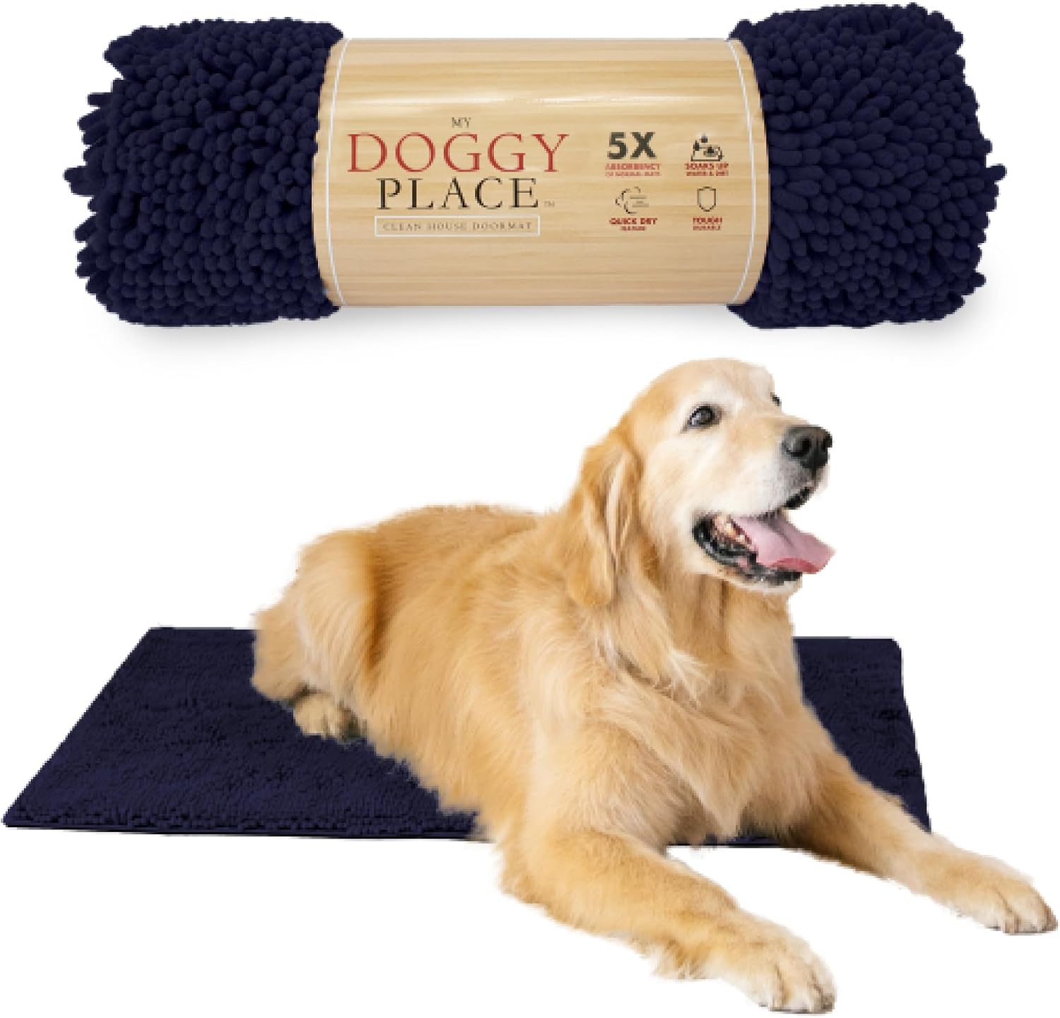 Dog Mud Mat, 31" x 20" Sage – Thick Microfiber Entry Rug for Snow, Mud & Salt – Absorbent, Quick-Dry, Washer-Safe & Non-Slip, Medium