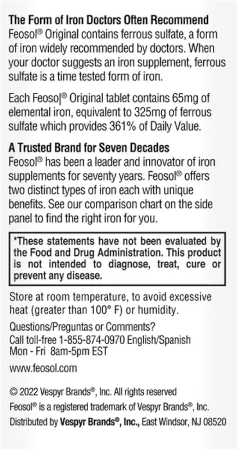 Feosol Original Vitamins, 120 Count (Pack of 2)