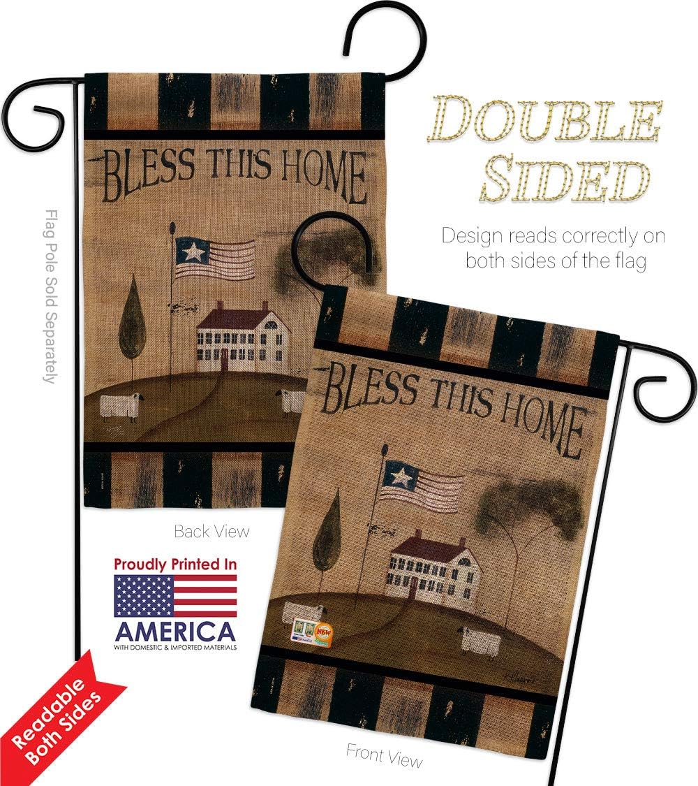 Welcome Bless This Home Burlap Garden Flags Pack Country Living Primitive Farm Western Barn American Rustic Cowboy Rural Ranch USA Vintage Applique