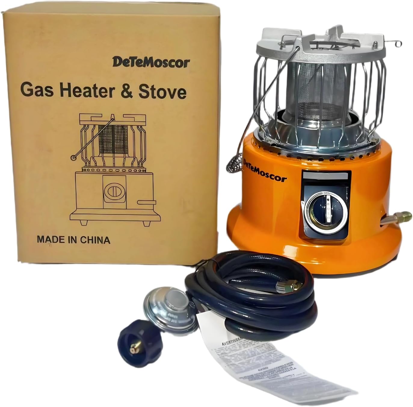 2-in-1 Propane Heater and Stove, Portable Heater with 6FT Regulating Valve, Dual Function Indoor Safe for Ice Fishing, Tent Camping, Tailgating