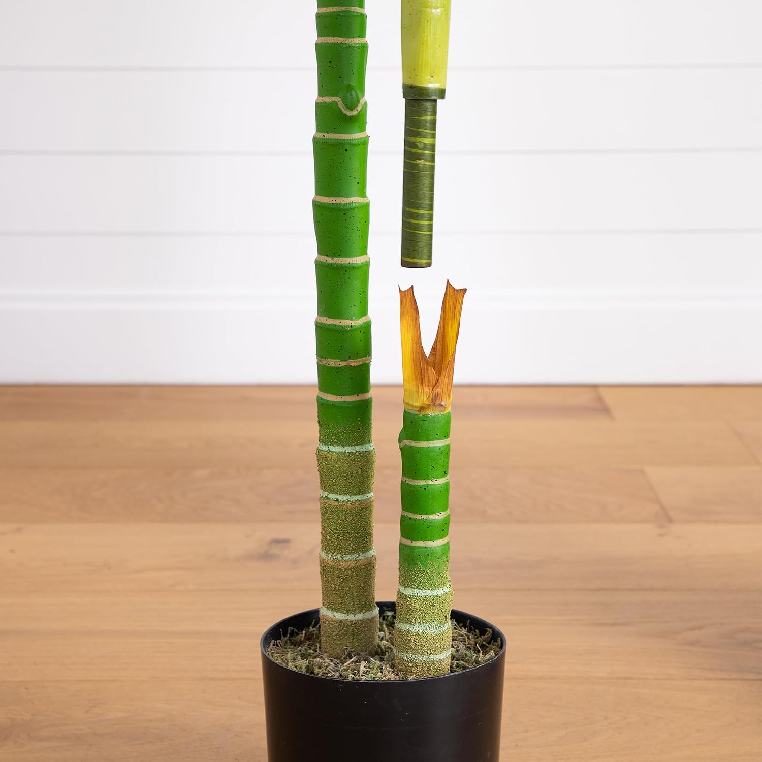Nearly Natural 4 ft Artificial Golden Cane Palm Tree with Nursery Pot | Double-Stalk, Lush Realistic Foliage, Indoor Faux Palm Plant, Living Room Decor, Perfect Tropical Decoration