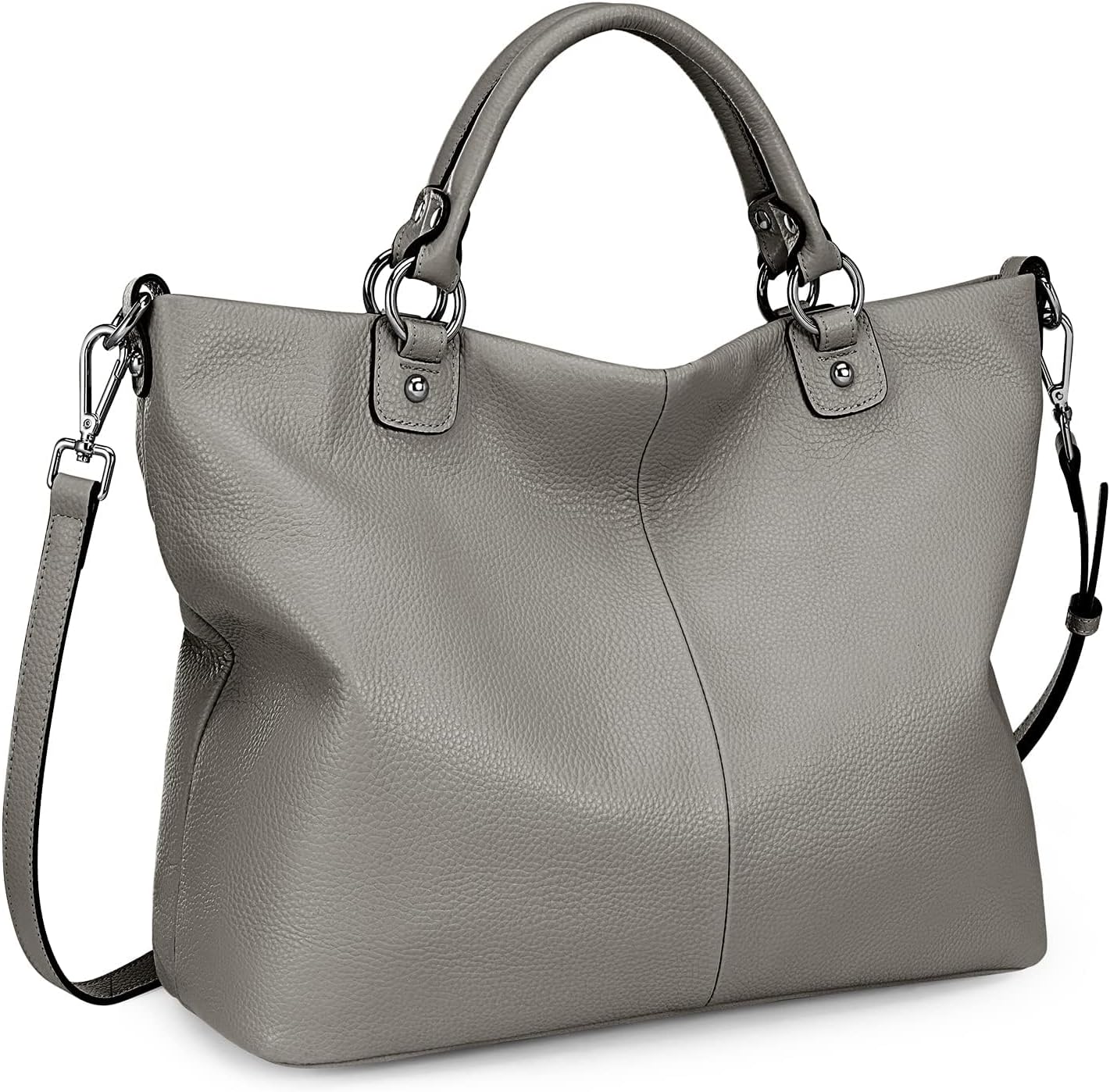 Kattee Genuine Leather Tote Purse for Women, Top Handle Satchel | Soft genuine leather tote with roomy storage and versatile carry for work, shopping, and travel.