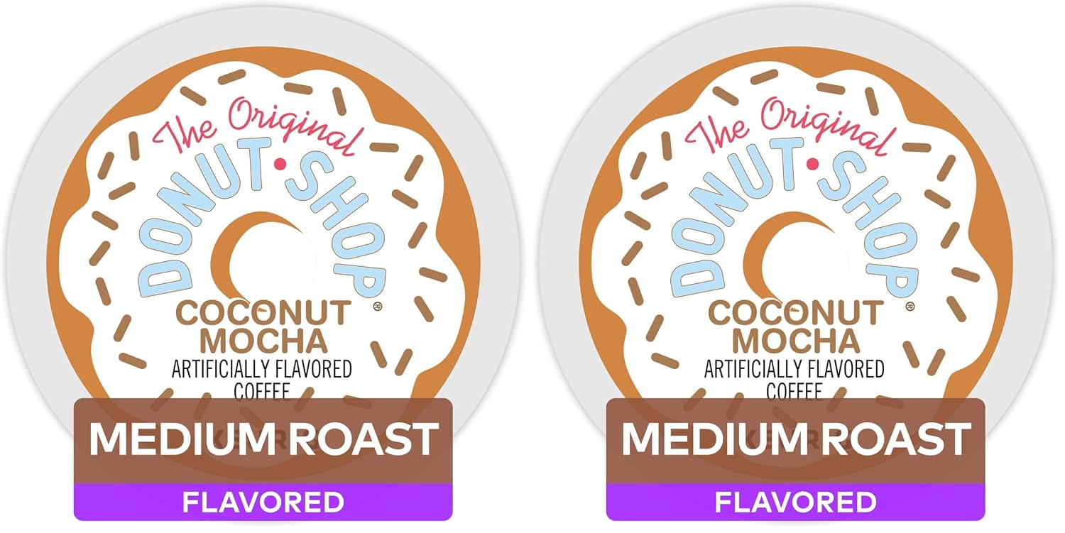 The Original Donut Shop Coffee,medium roast pods Coconut Mocha, 4.1 Ounce, 12 Count