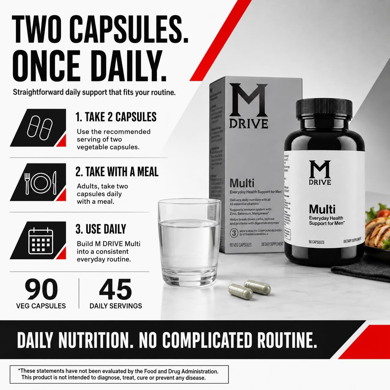 M Drive Multi Men's Daily Multivitamin Immune & Energy Support, 90ct