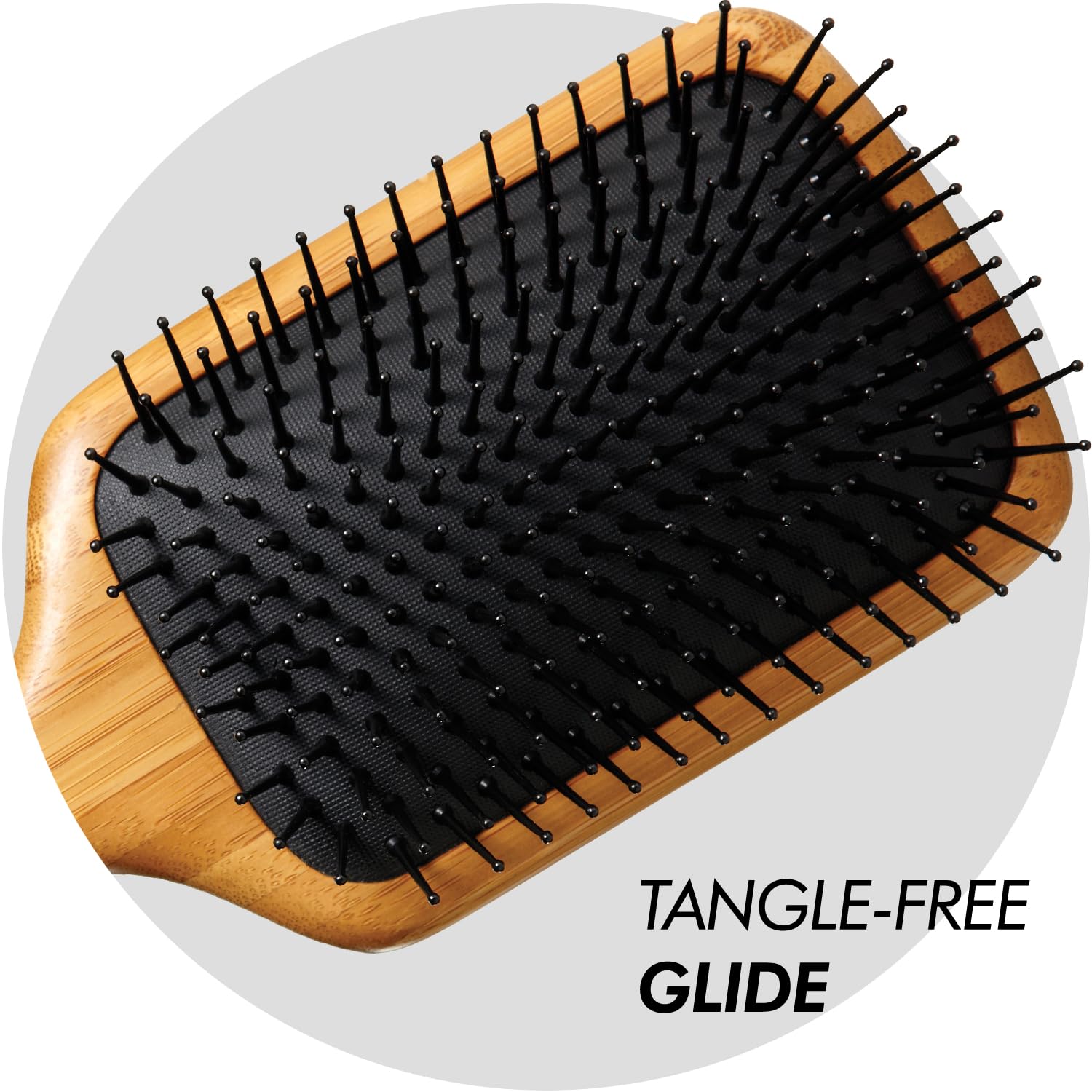 Sam Villa Signature Series Bamboo Brush Wooden Paddle Brush For Hair Styling
