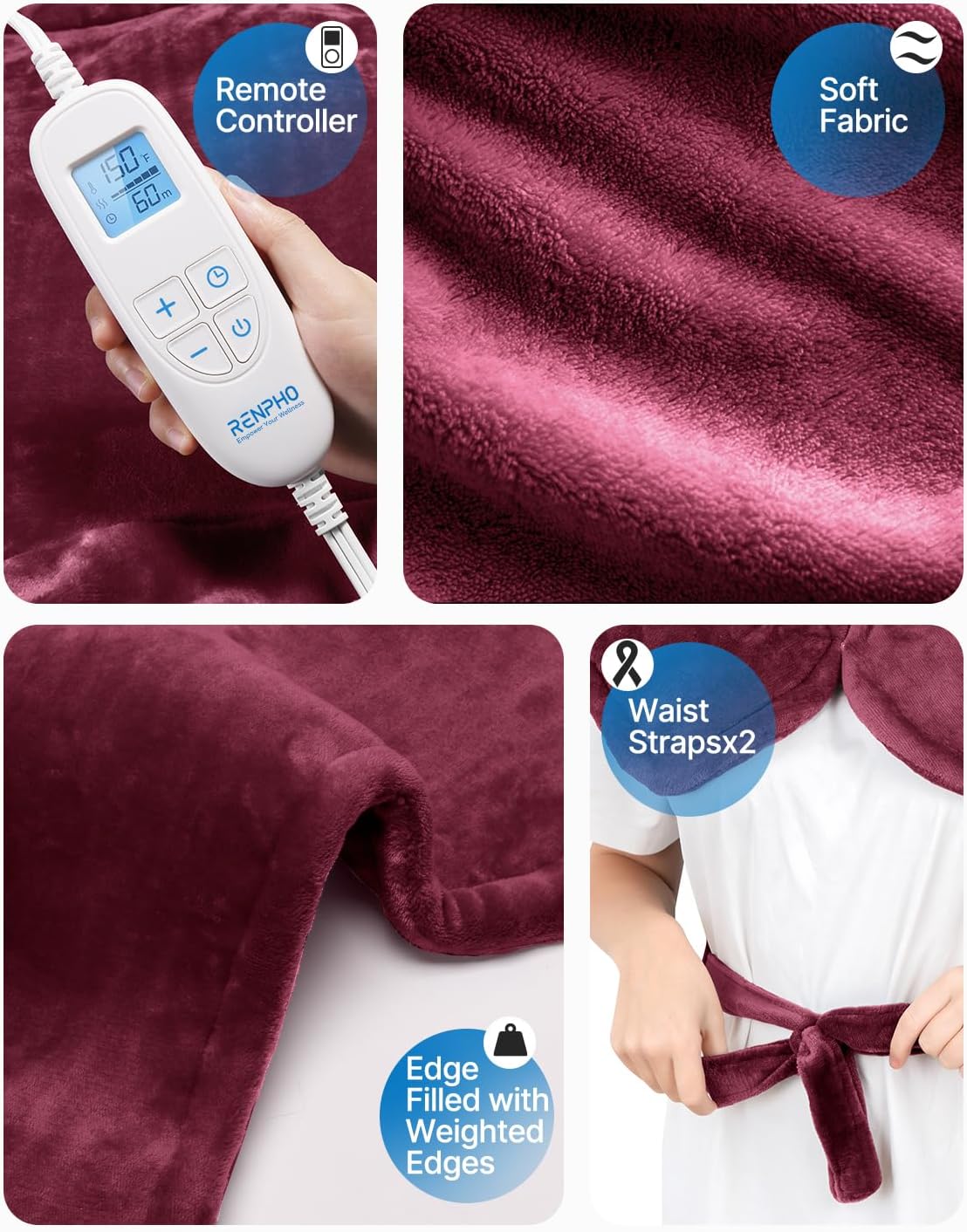 RENPHO Heating Pad for Back, Gift for Women & Men, FSA Eligible HSA