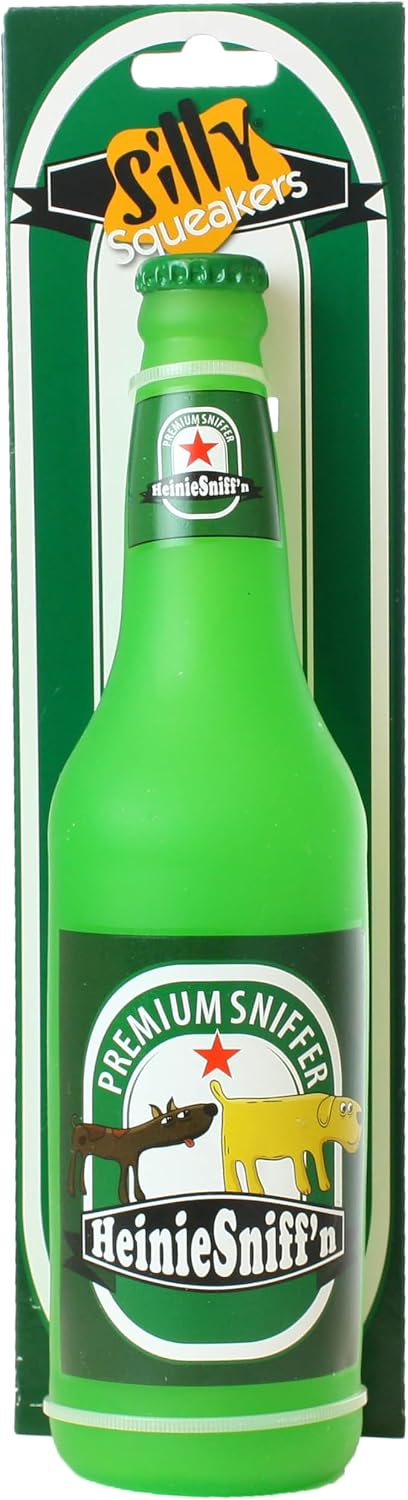 SILLY SQUEAKERS Tuffy Beer Bottle Dog Toy: Squeaky Dog Toy, Washable and Floats, Vinyl