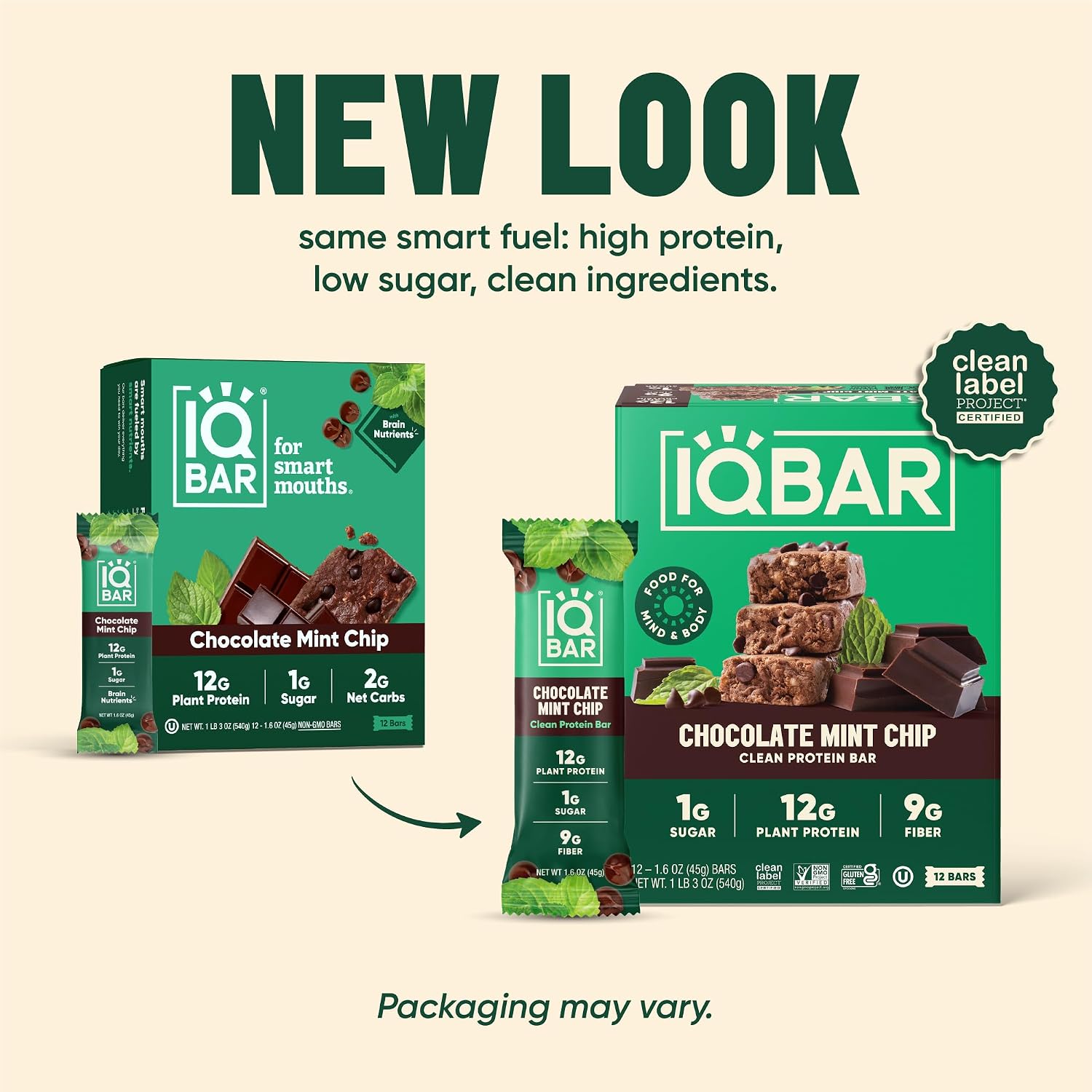 IQBAR Clean Protein Bars, Low Sugar Keto, Banana Nut 12-Count