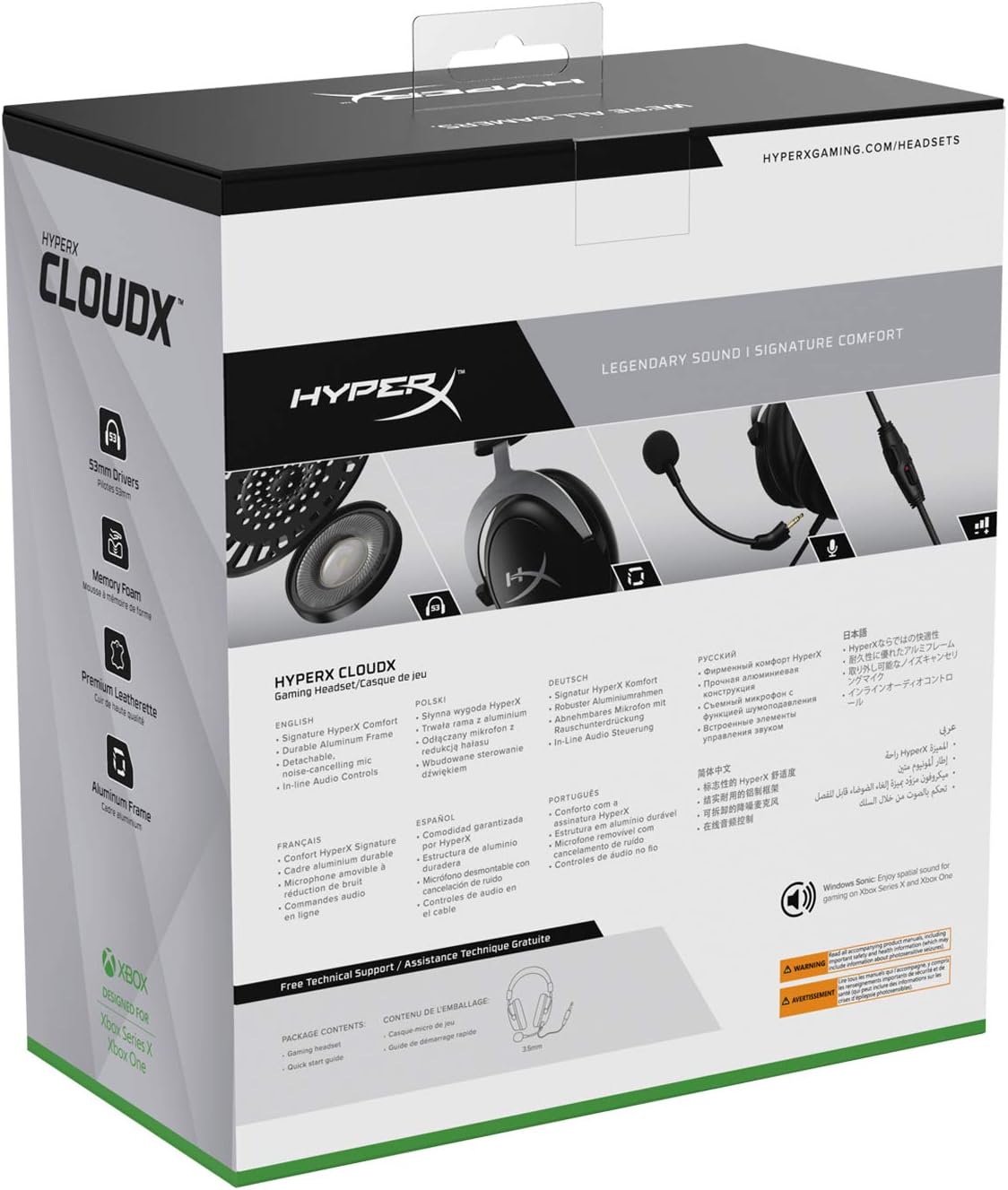 HyperX CloudX, Official Xbox Licensed Gaming Headset, Compatible with Xbox One and Series X|S, Memory Foam Ear Cushions