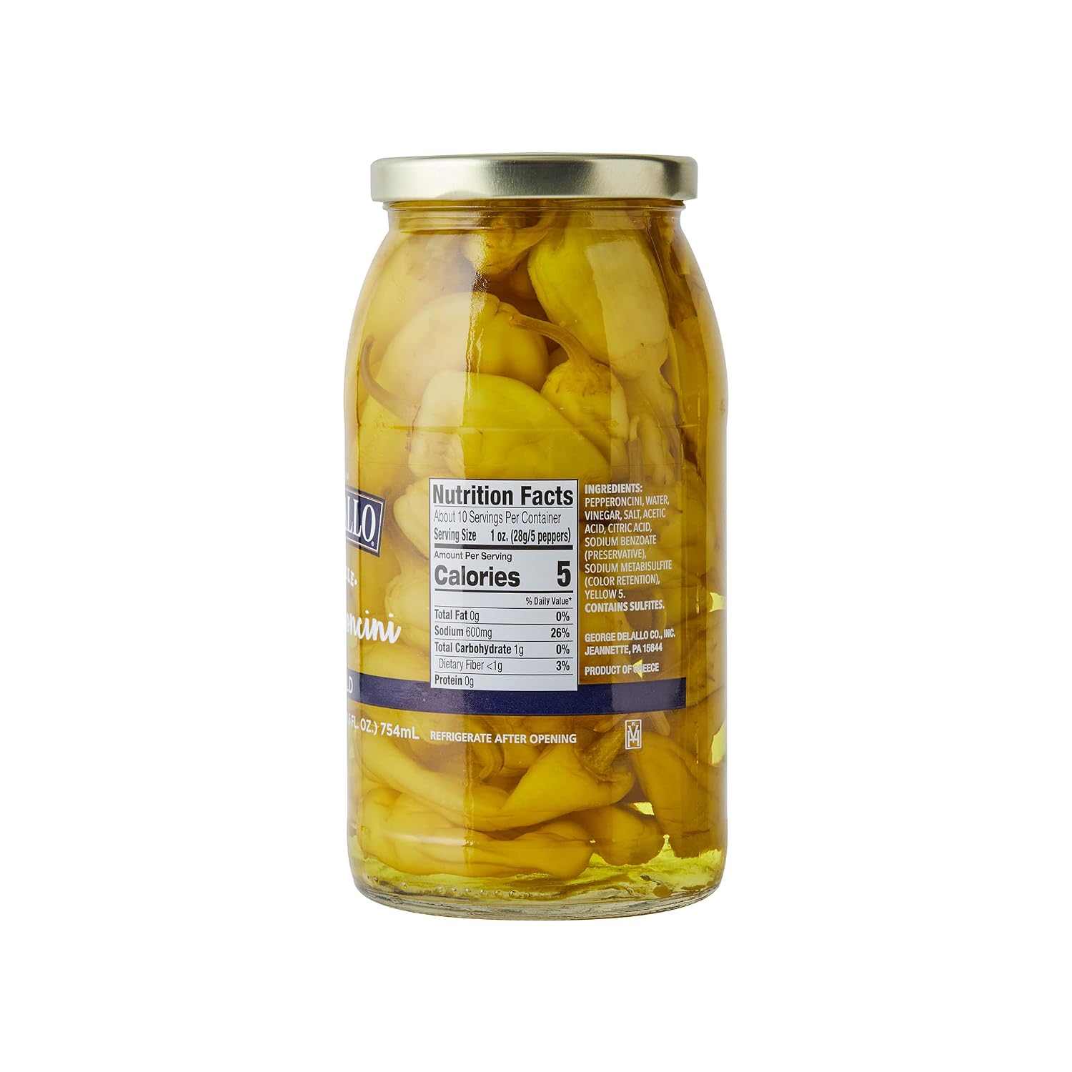 DeLallo Pepperoncini Mild, 25.5 oz