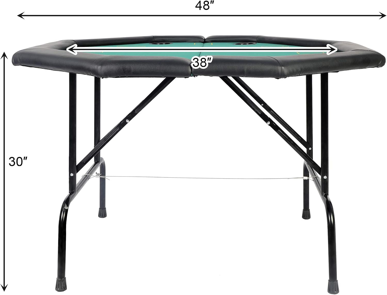 LUCKYERMORE Poker Table 8 Player 48” Octagon Folding Texas Poker Blackjack Game Table with Cup Holder