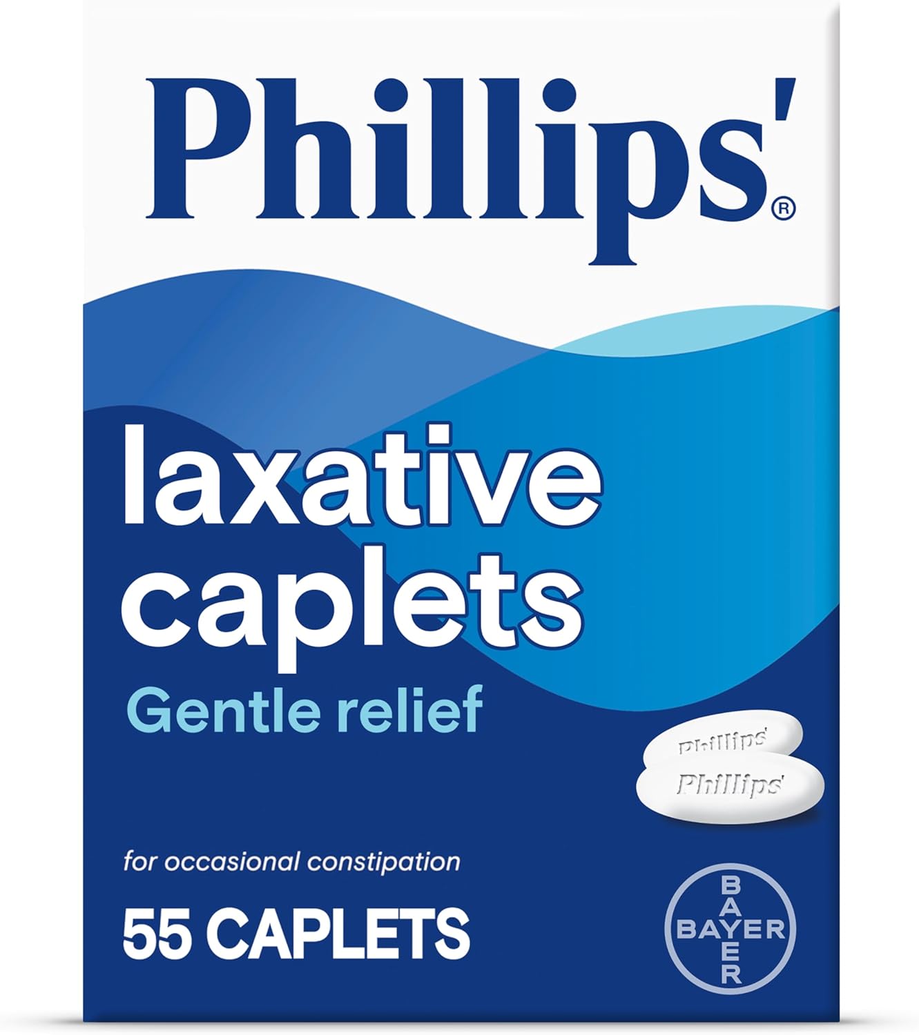 Phillips' Laxative Easy-To-Swallow Caplets, 55 Count
