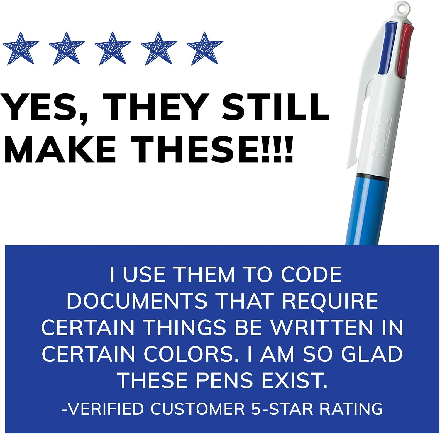 BIC 4-Color Original Retractable Ballpoint Pen, 1.0 mm Medium, 3-Count Pack