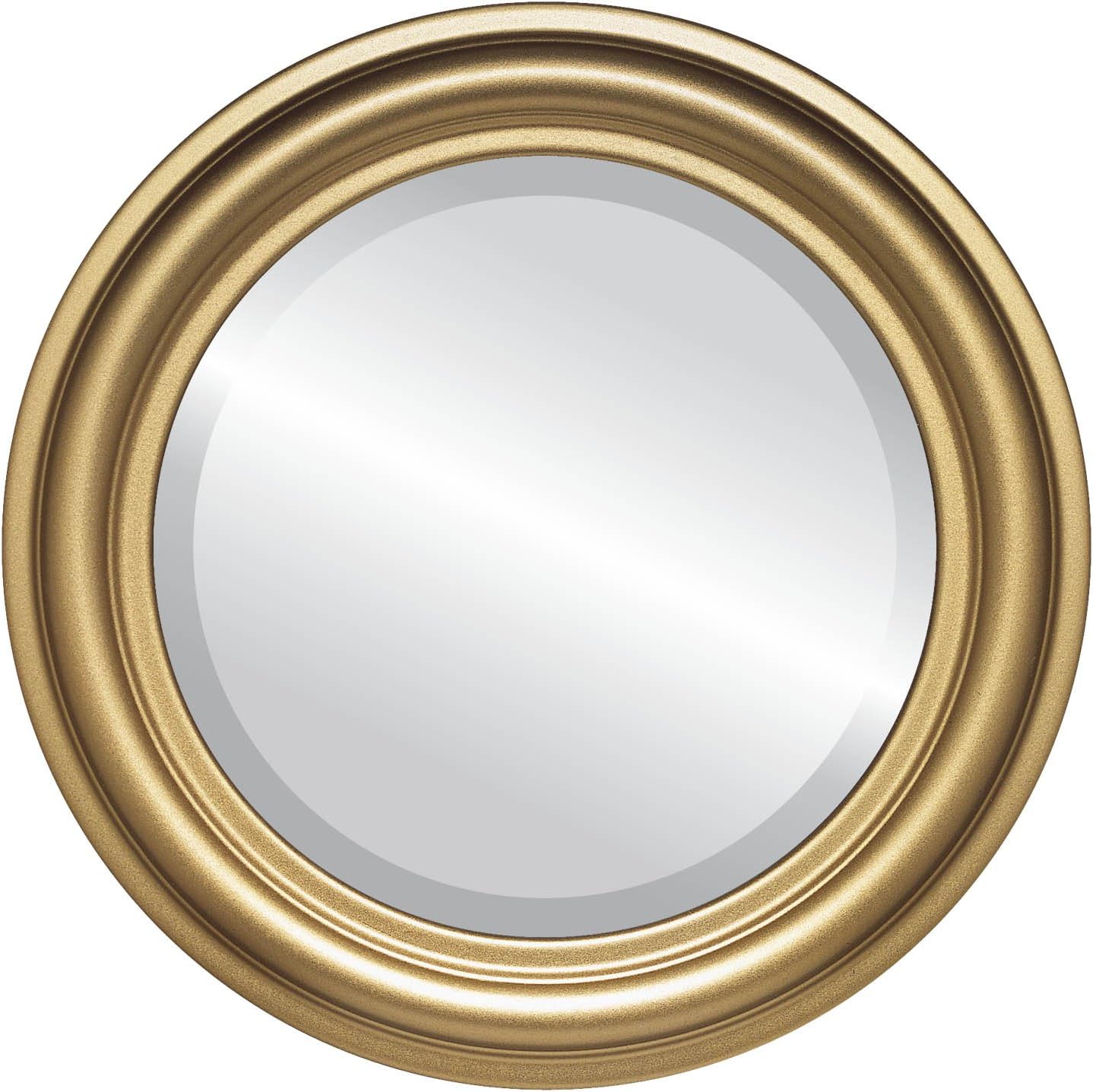 OVALCREST Round Beveled Wall Mirror for Home Decor - Philadelphia Style - Rubbed Bronze - 22x22 Outside Dimensions