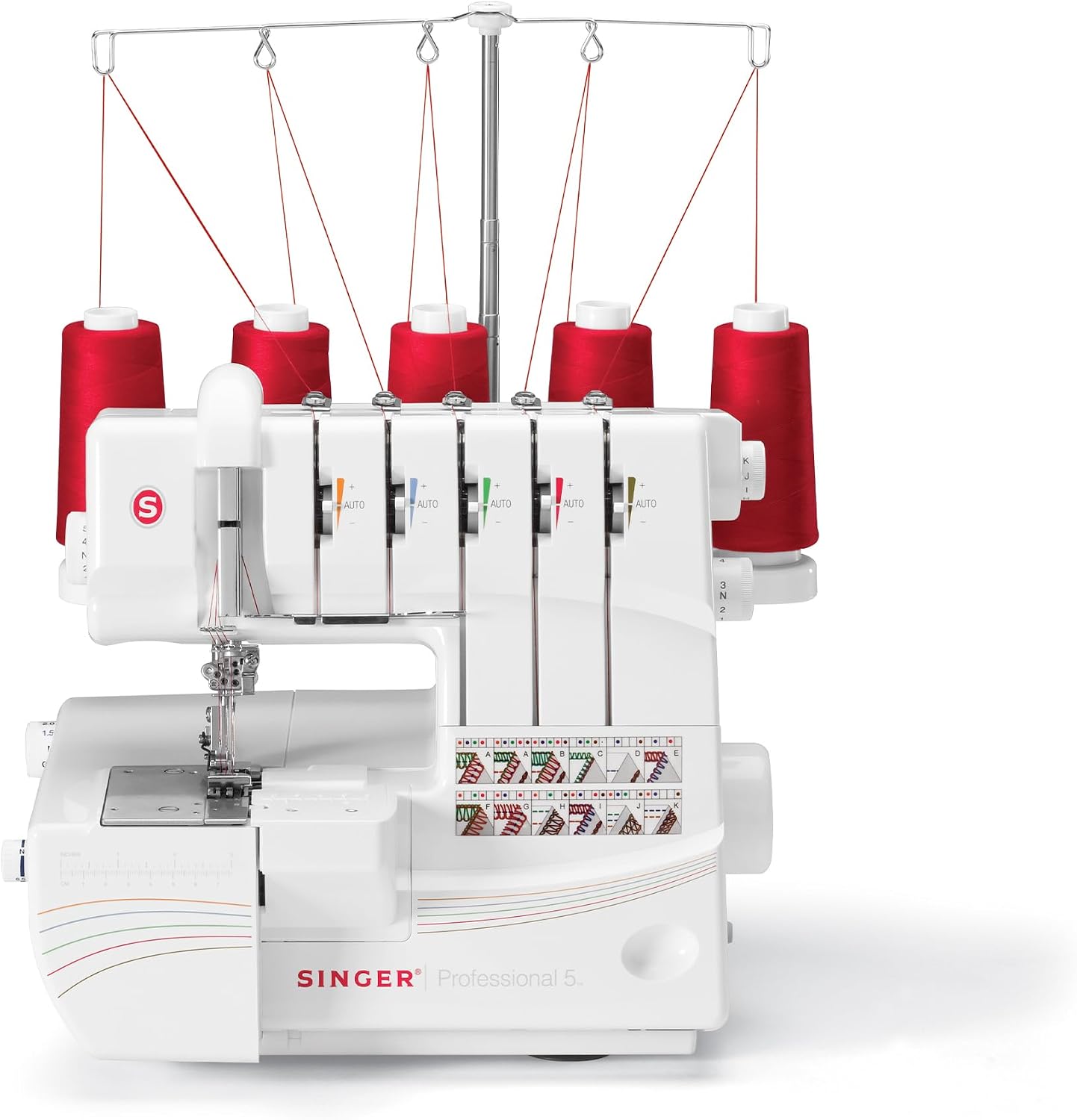 SINGER® Professional 14T968DC Heavy-Duty Serger Overlock with Accessory Kit | 2-3-4-5 stitch capability, removable trim trap, self adjusting design