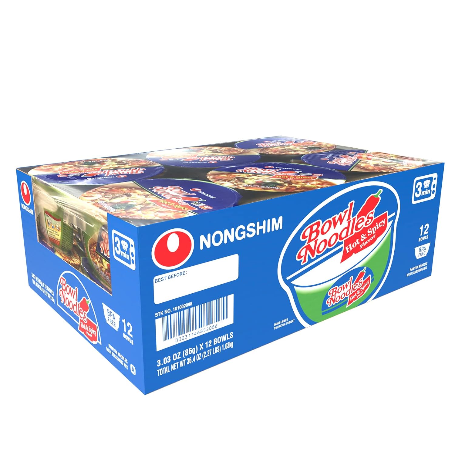 Nongshim HOT & SPICY Noodle Soup, 3.03 Ounce (Pack of 1)