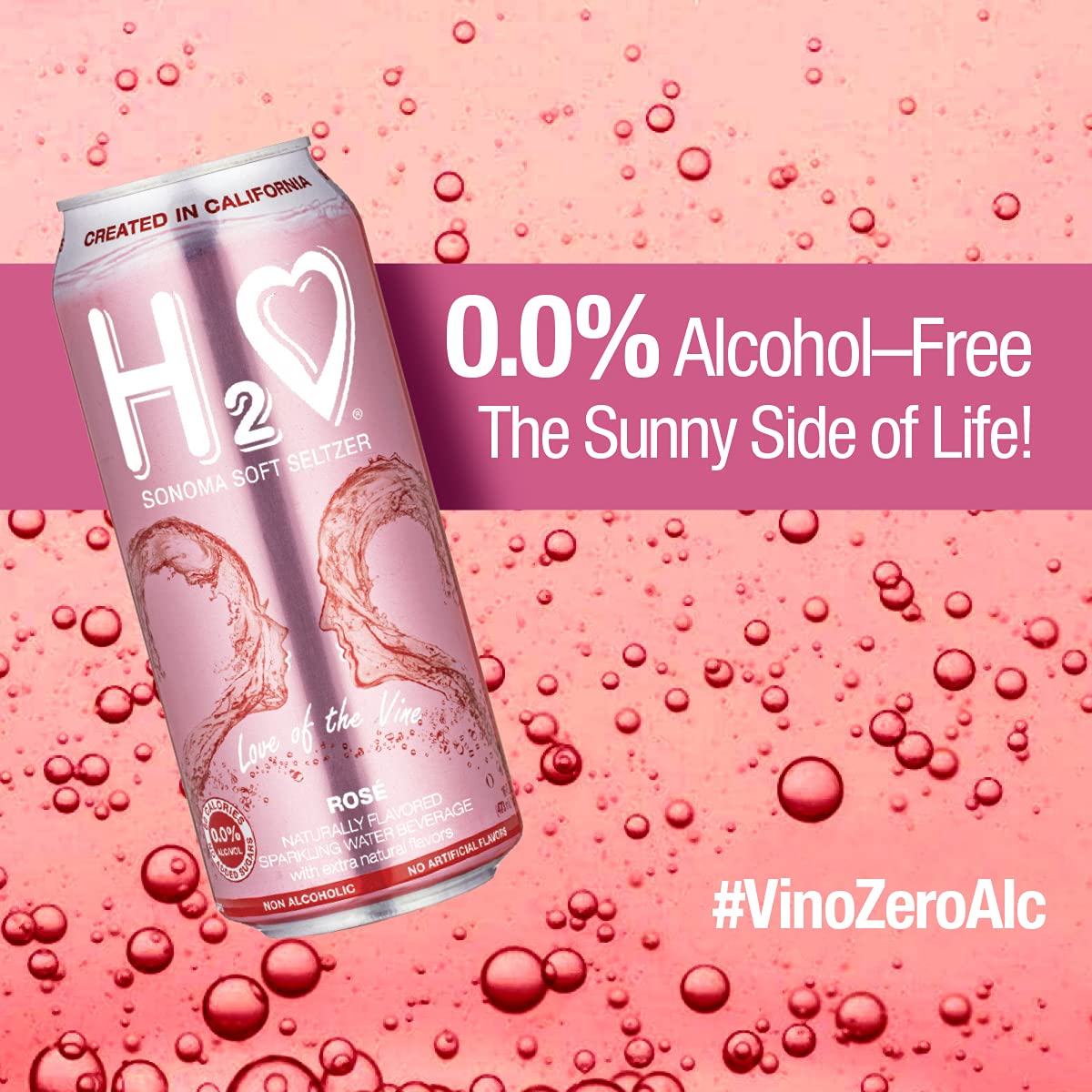 H2o - The Best Non Alcoholic Red Wine - Infused California Sparkling Refreshment, 0.0% Alcohol, (Pinot Noir, Pack of 4-12 Fl oz)