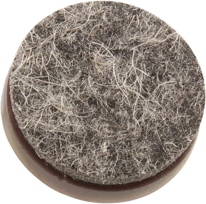 SoftTouch 1" Round Nail-On Felt Furniture Sliders, Protective Heavy-Duty Felt Pads for Wood Furniture and Hard Surfaces, 48-Count, Brown