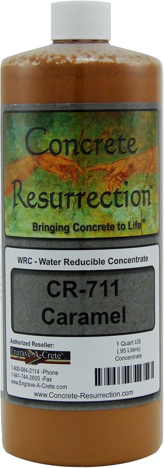 Concrete Stain Concentrate Just Add Water, User & Eco-Friendly Semi-Transparent Professional Grade Cement Stain, Concrete Resurrection Brand 32 Ounce Mocha - Medium Brown