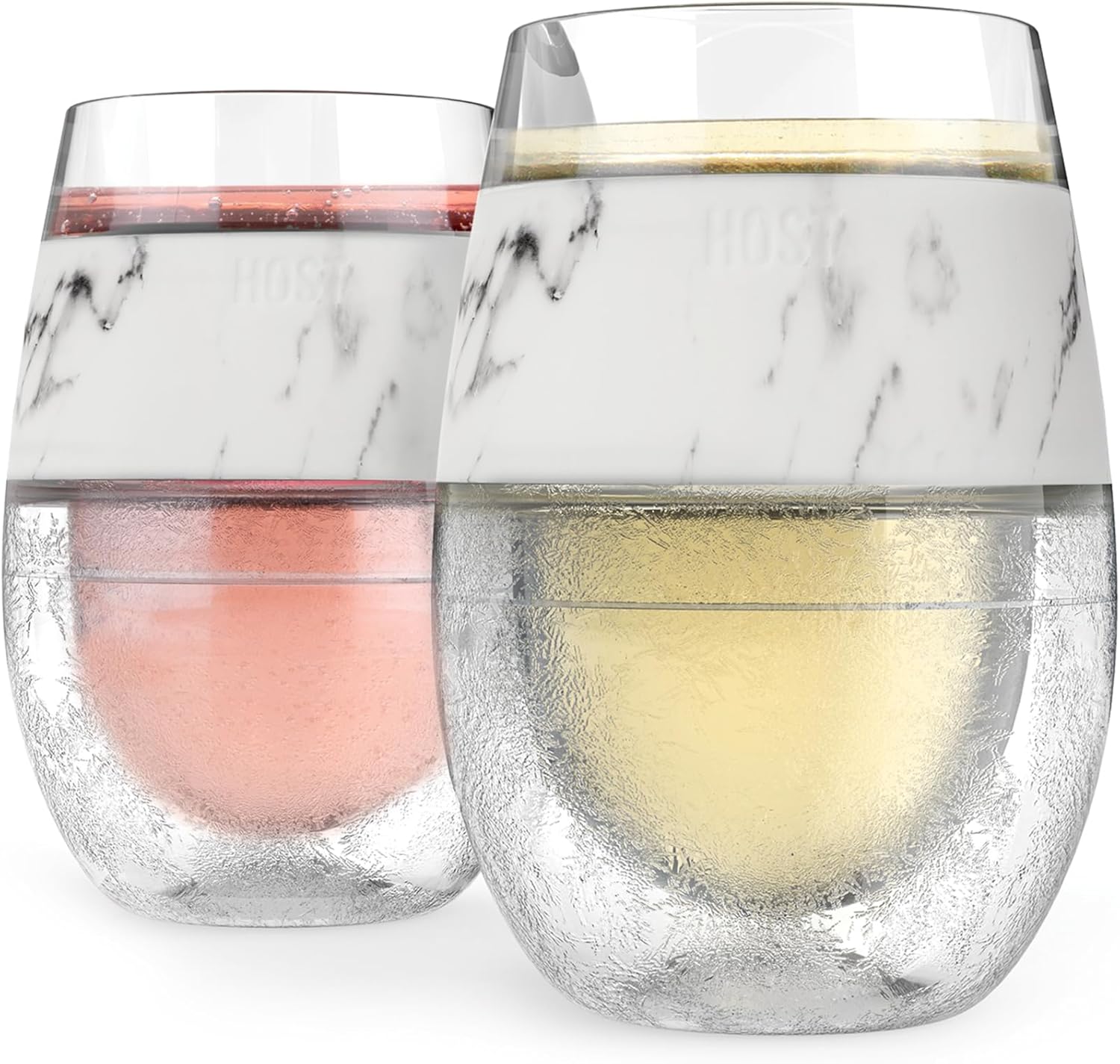 Host Wine Freeze Cup Set of 2 - Plastic Double Wall Insulated Drink Cup, Freezable Vacuum Insulated Wine Glasses, 8.5 oz Blue