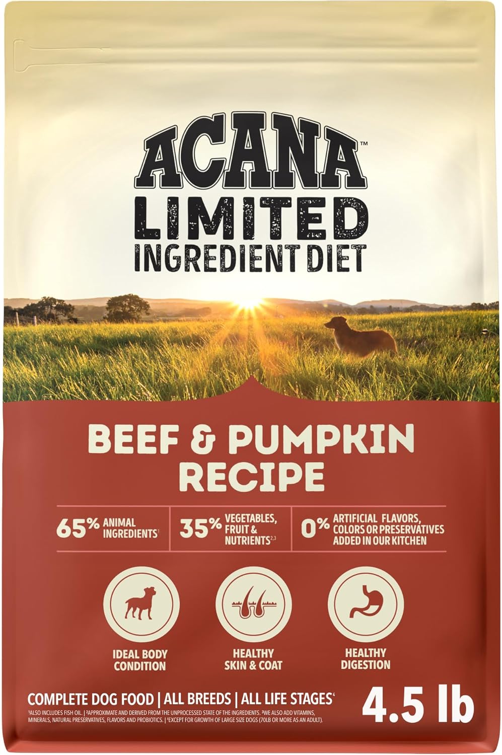 ACANA Singles Limited Ingredient Dry Dog Food Beef & Pumpkin 4.5lb Bag
