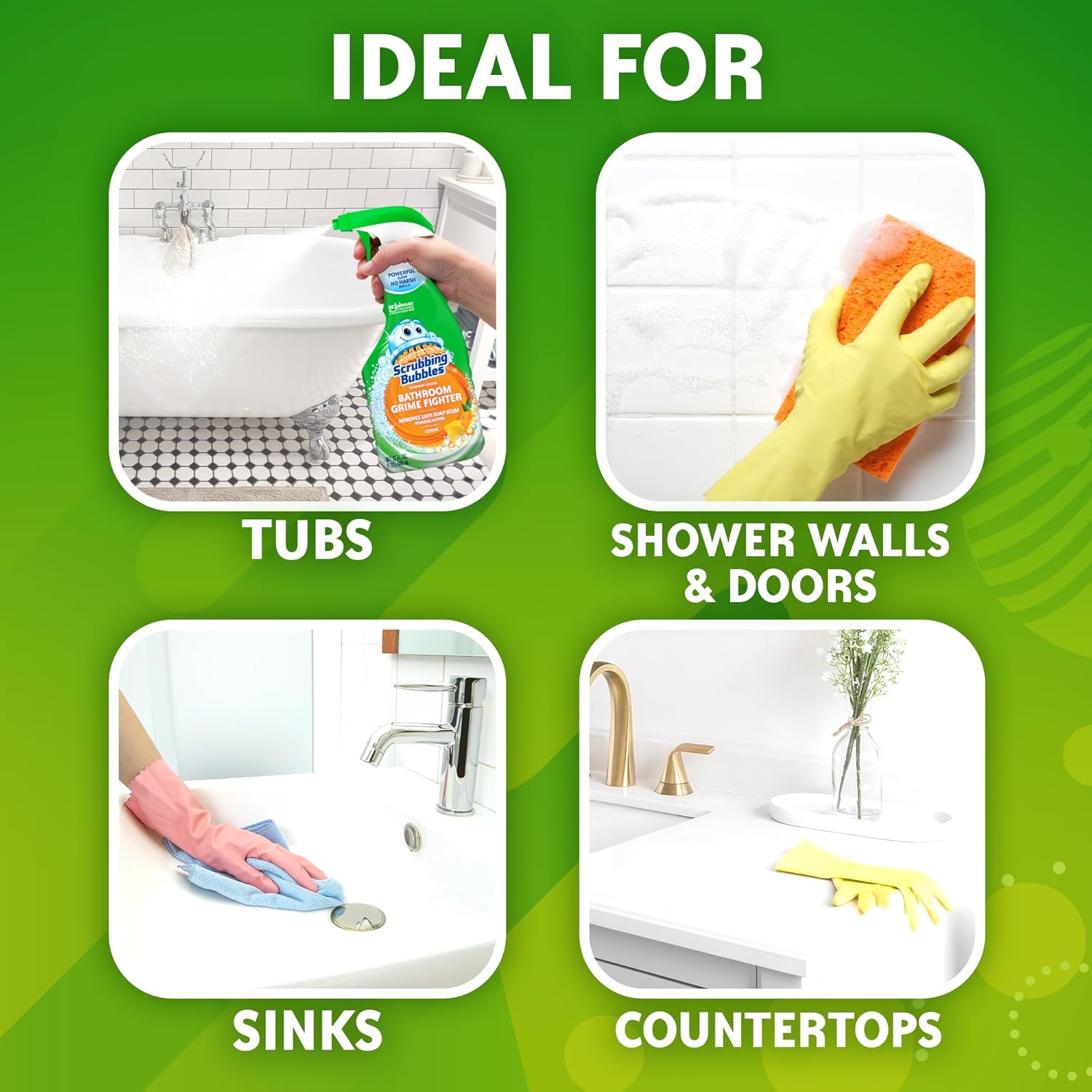 Scrubbing Bubble Bathroom Grime Fighter, Floral Fusion Scent, 32 oz Spray Bottle