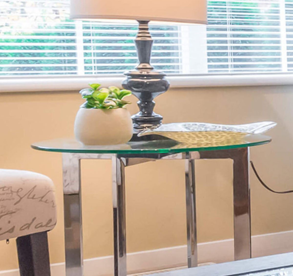 22 Inch Round Tempered Beveled Polished Edge Glass Table Top -1/2” Thick Round Glass Table Top–Heavy Duty, Dining, Coffee, and Office Tables by Fab Glass and Mirror
