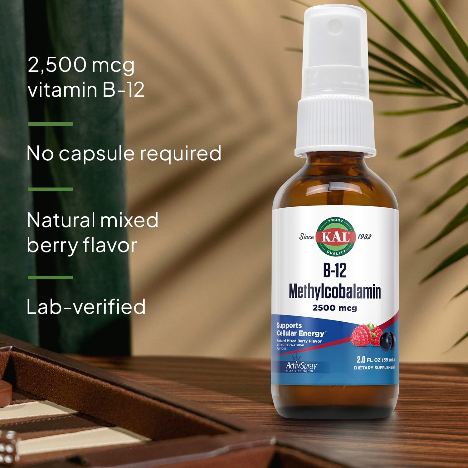 KAL Vitamin B-6 B-12 Folic Acid DropIns, Liquid Vitamin B Supplement Drops, Heart Health, Energy, Red Blood Cell Support with Methyl B12 and Methyl Folate, Natural Mixed Berry Flavor, 59 Servings, 2oz | Cardiovascular, Energy & Nerve Support - Active P-5…