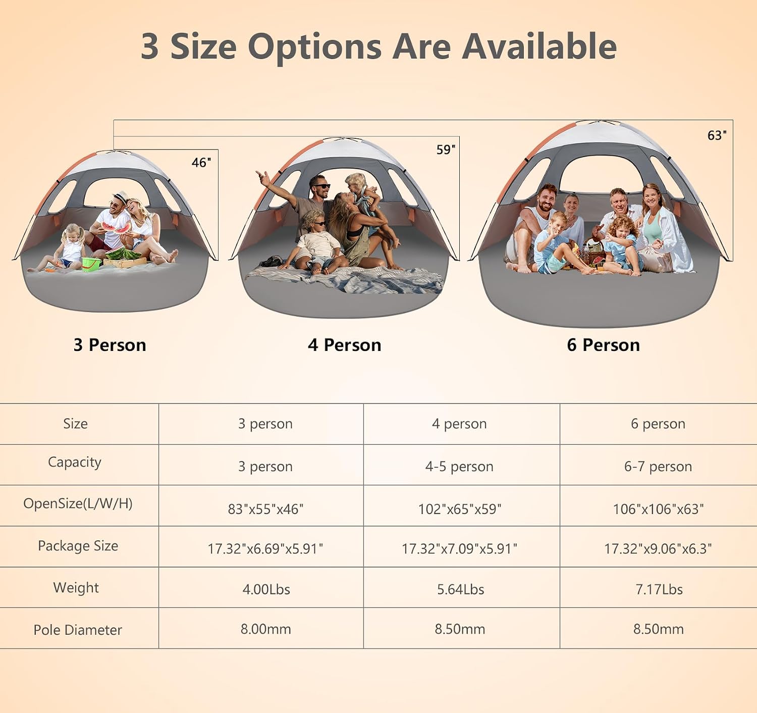 NXONE Beach Tent Sun Shelter, UPF 50+ UV Protection, Easy Setup