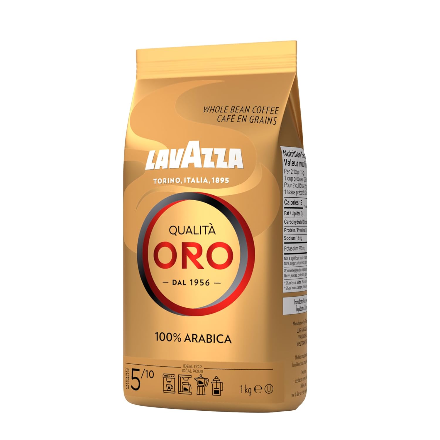 Lavazza QualitÃ Oro Whole Bean Blend, Medium Roast, 2.2 Pound (Pack of 1) ,100% Arabica, Central America & African highland origins, Fruity & Aromatic