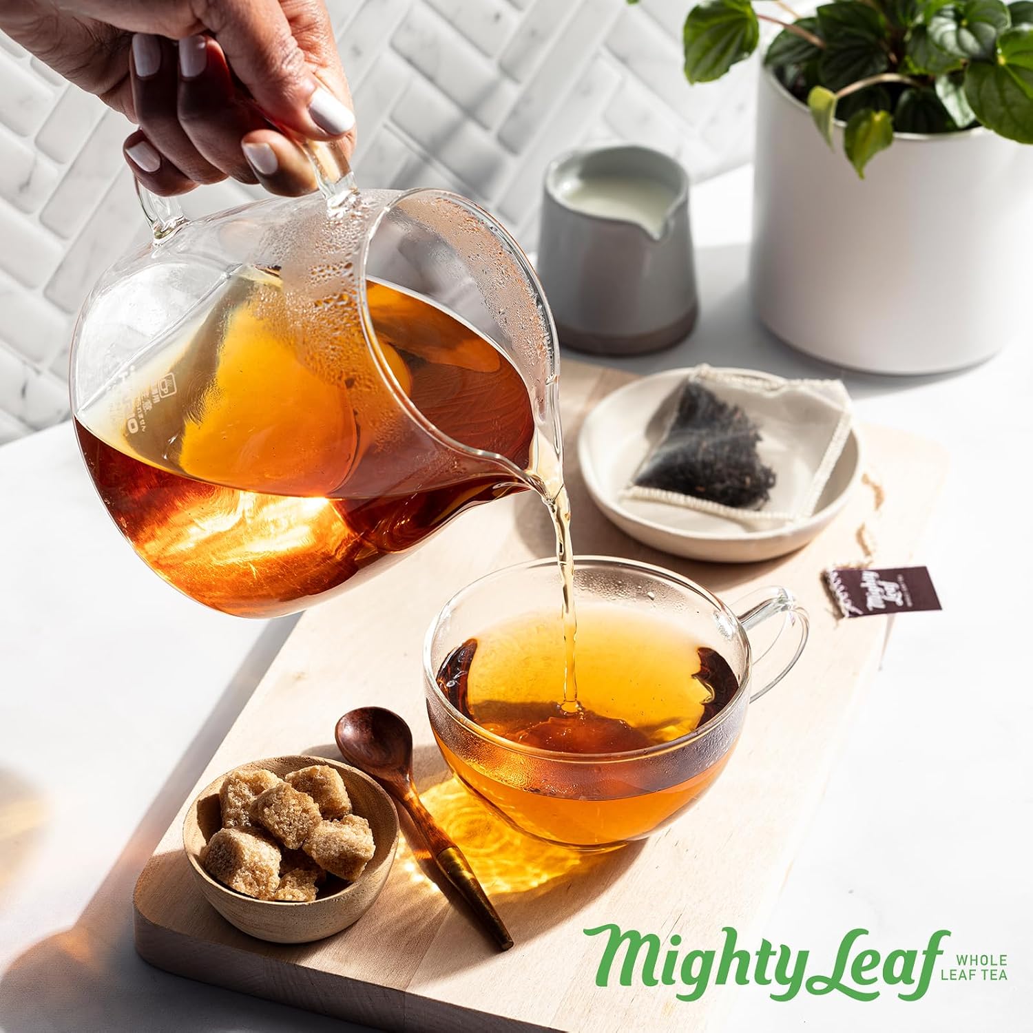 Mighty Leaf Green Tea Tropical – 100 Count Whole Leaf Green Tea Bags – Pyramid Sachets with Pineapple, Tropical Fruit & Floral Flavors – Antioxidant-Rich, Lightly Caffeinated