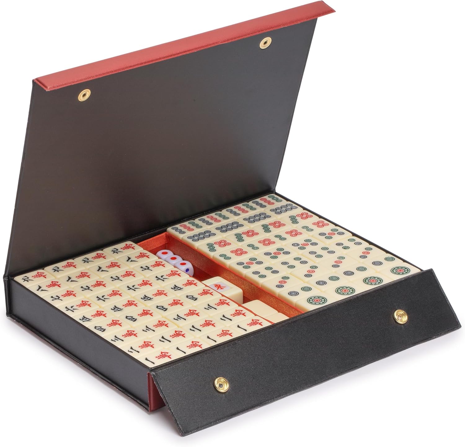 Yellow Mountain Imports Chinese Mahjong Set – Rouge Heritage – 146 Medium Tiles, Professional Set for Chinese-Style Play [中式麻將 專業套裝]