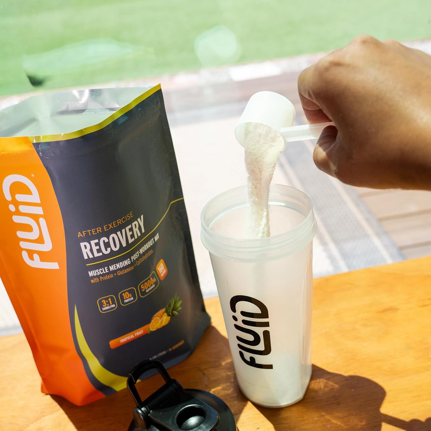 Fluid Recovery, Post-Workout Drink Mix, Whey Isolate Protein, L-Glutamine, Carbs, All Natural Ingredients, Gluten-Free, Lactose-Free (Tropical Fruit)