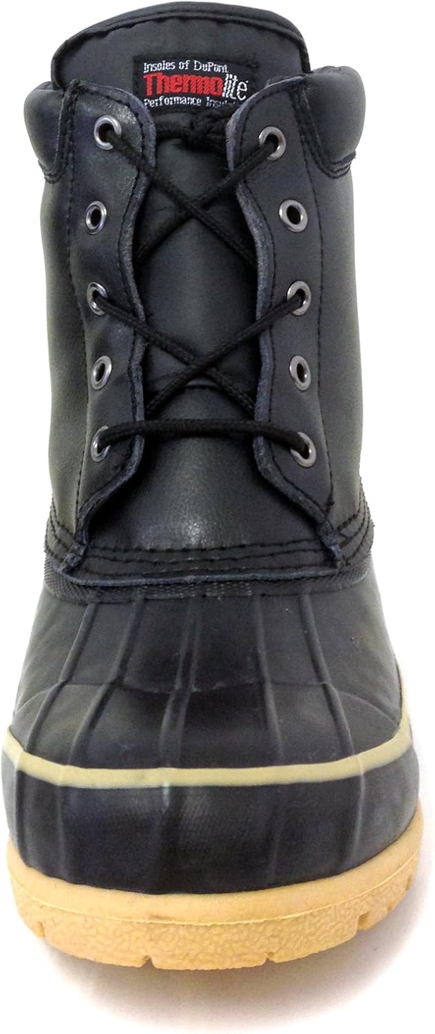 G-731SC Men's Duck Boots Leather Black Thermolite Insulated Waterproof Hiking Snow Warm Winter Shoes