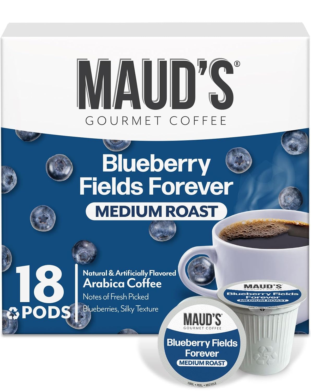 Maud's Family Pack Coffee Pods Variety Pack, 136ct, 12 Assorted Flavors | Medium Roast Flavored Coffee in Single Serve Pods – 100% Arabica Coffee, Compatible with Keurig Coffee Makers