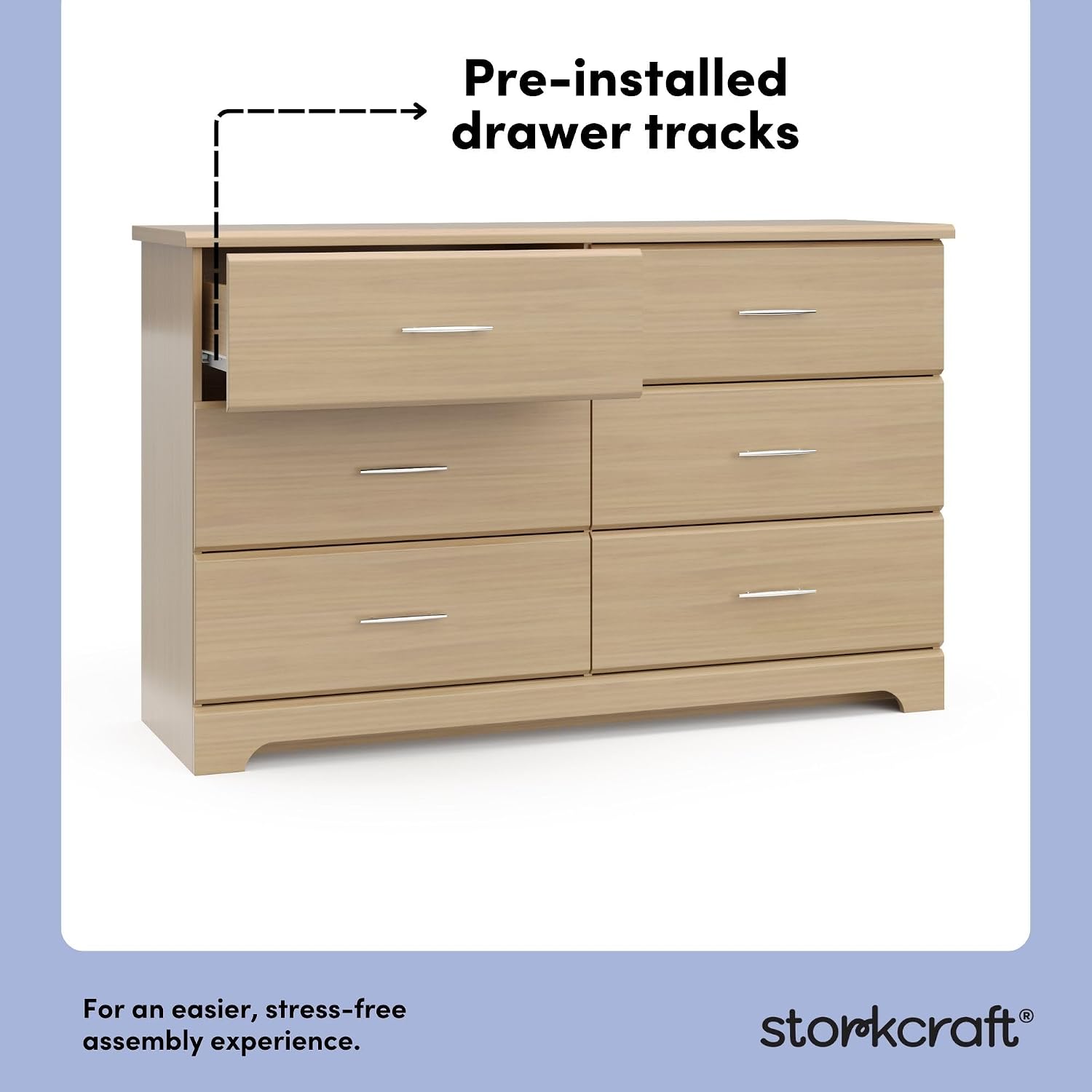 Storkcraft Brookside 2 Drawer Changing Table Dresser, Pebble Gray