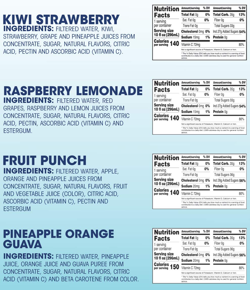 Langers Juice Variety Pack 100% Juice Cocktail, Apple, Orange & Cranberry, 10 Fl Oz (Pack of 12)