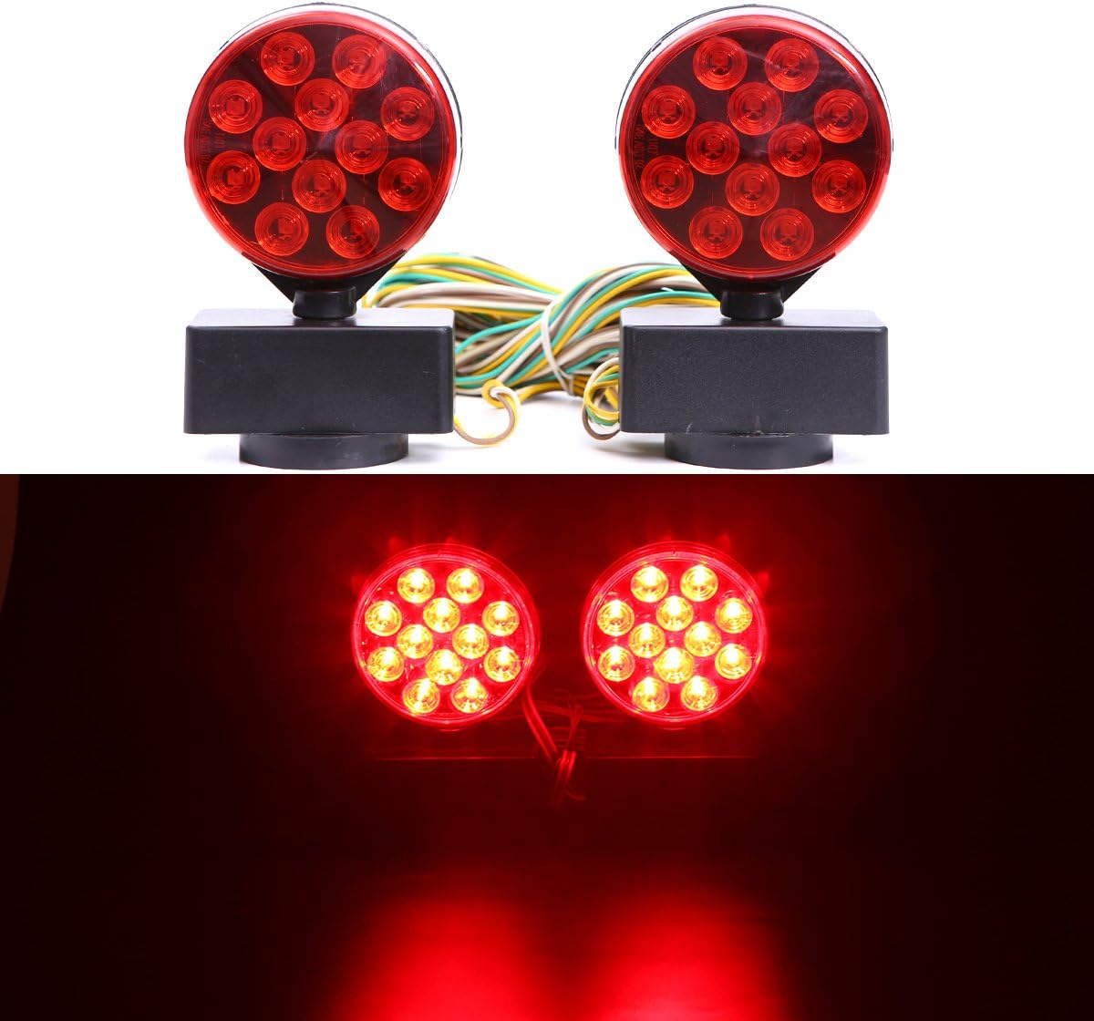 CZC AUTO 12V LED Magnetic Towing Light Kit for Boat Trailer RV Truck