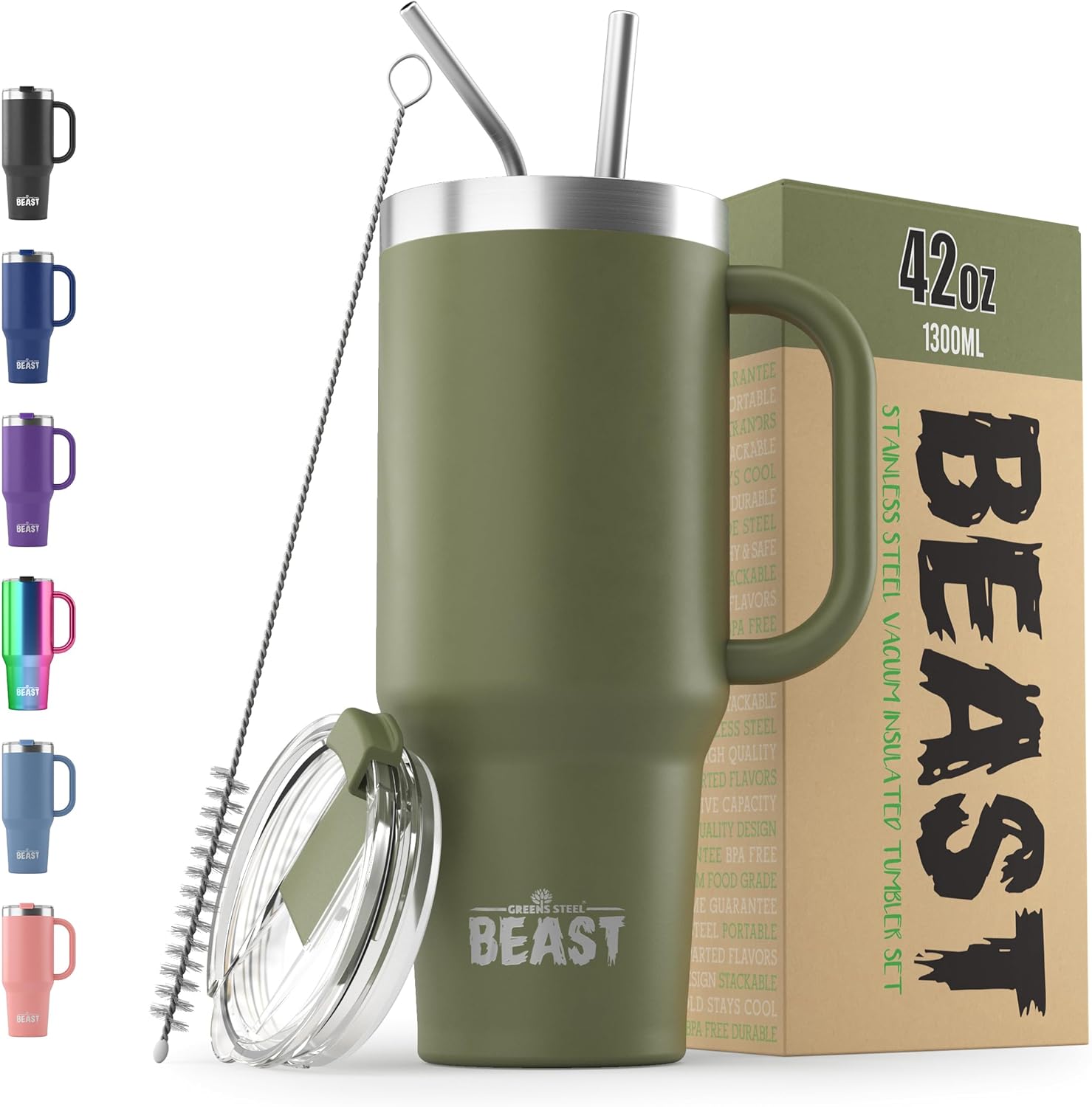 Beast 30 oz Tumbler Stainless Steel Vacuum Insulated Coffee Ice Cup Double Wall Travel Flask (Cupcake Pink)