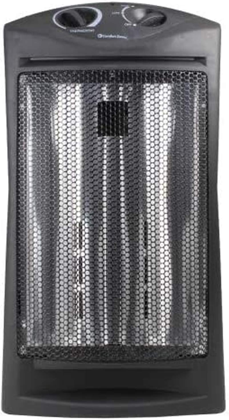 Comfort Zone Indoor Tower Space Heater, Adjustable Thermostat, Radiant Heat, Electric, Infrared Quartz, 2 Heat Settings, Overheat Protection