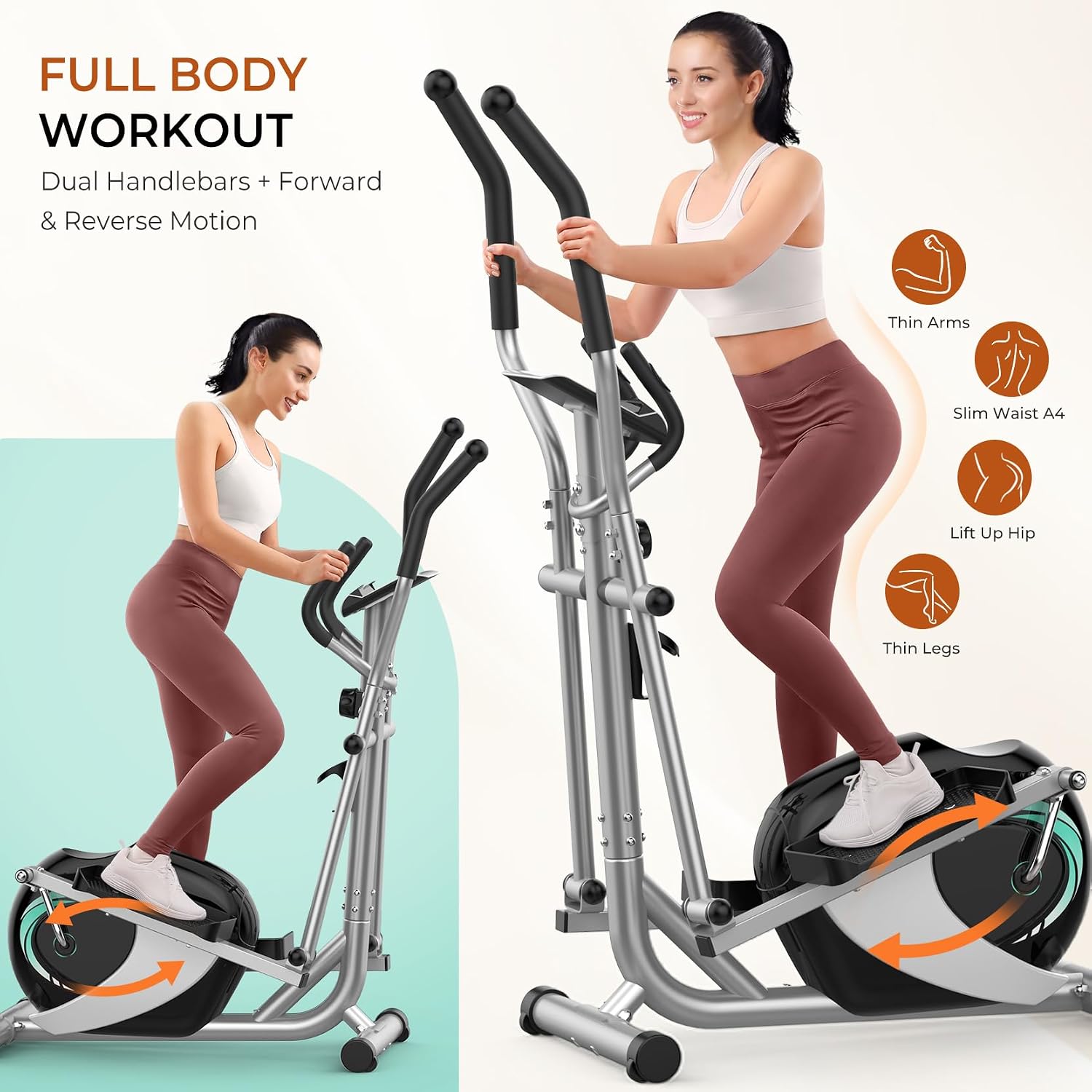 Dripex Elliptical Exercise Machine, Elliptical Machine for Home with 16 Resistance Levels, Quiet & Smooth Magnetic Elliptical Training Machines with 13.2 lb Flywheel, LCD Monitor & Pulse