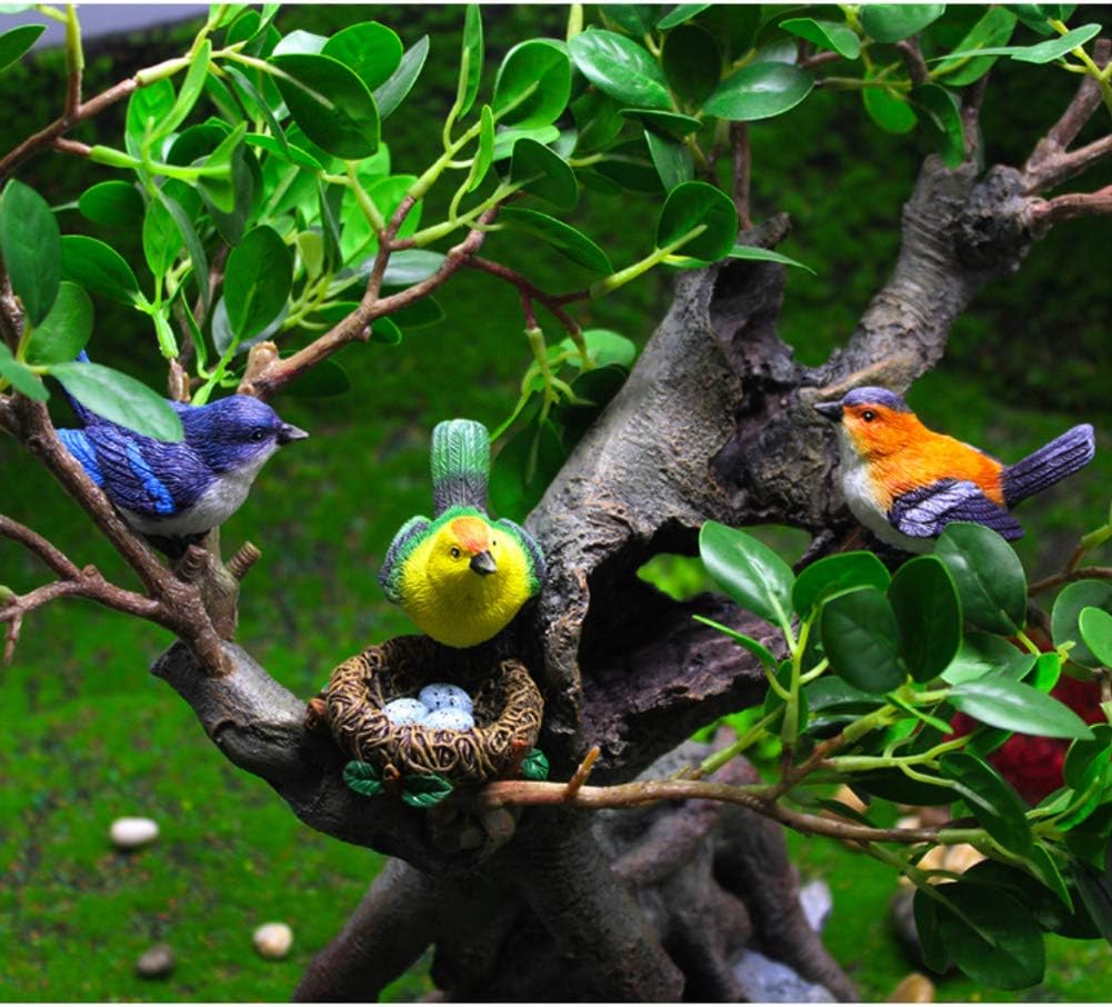 Miniature Bird Decorative Figurines 3 Pcs Mini Bird Figures Animal Model Toys Fairy Garden Decoration Plant Flower Pots Ornaments