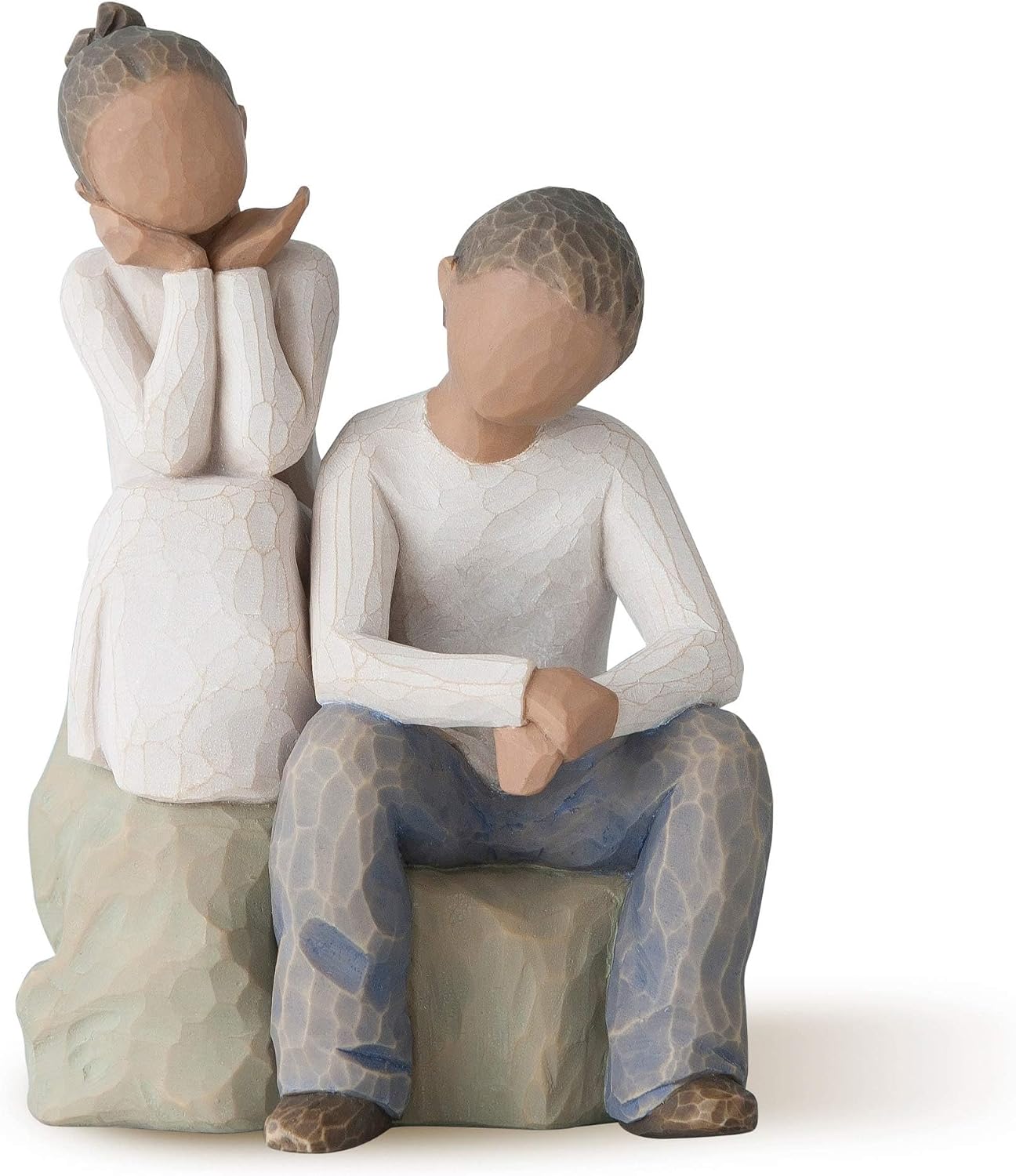 Willow Tree We are Three, Sculpted Hand-Painted Figure, Darker Skin | Cast from a Susan Lordi Original Carving, Celebrates Close Bonds, Meaningful Relationships, Thoughtful Keepsake Gift Idea