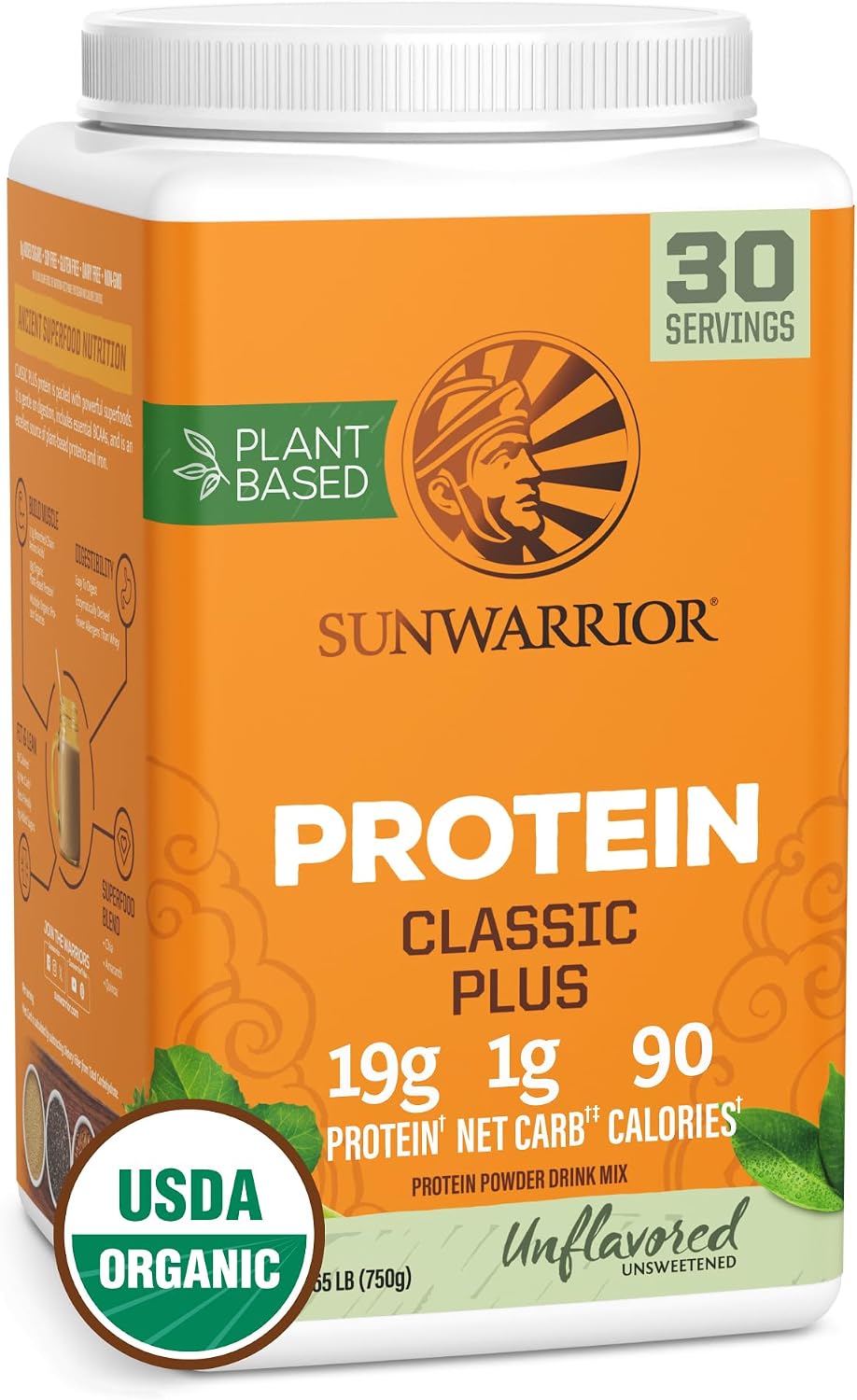 Clean Vegan Protein Powder Vanilla | Organic Protein Powder Plant Based Formula with 5 Superfood Blend Sprouted & Fermented | Non-GMO Low Carb Soy Dairy & Gluten Free (Vanilla, 30 Servings)