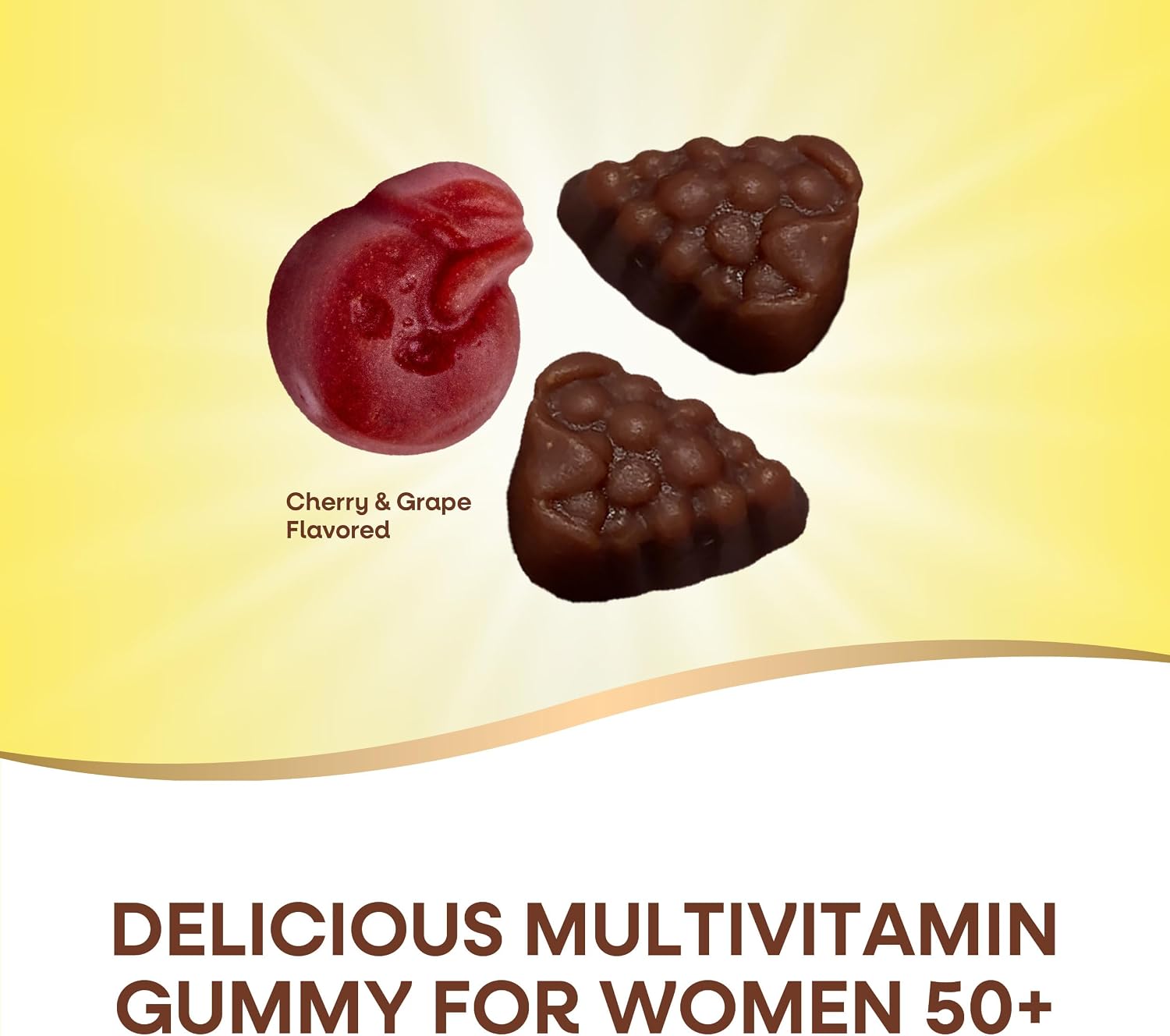 Nature's Way Alive! Premium Women's 50+ Gummy Multivitamin, 75 ct | 16 Nutrients; Grape and Cherry Flavored Gummies with Plant-Based Pectin; Supports Heart, Brain, Immune, Bone, and Eye Health*