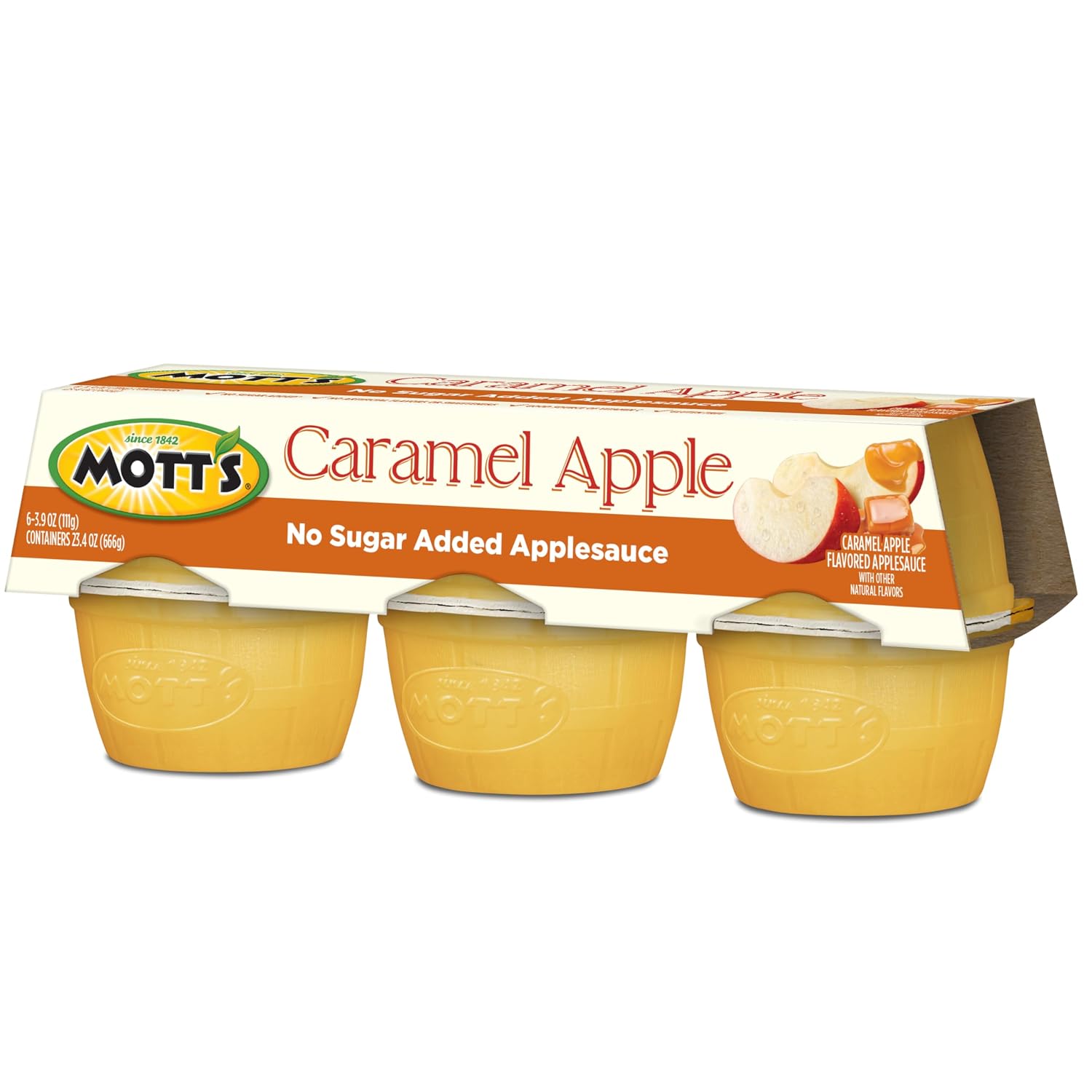 Mott's No Sugar Added Strawberry Applesauce, 3.9 Ounce Cup, 6 Count (Pack of 12)