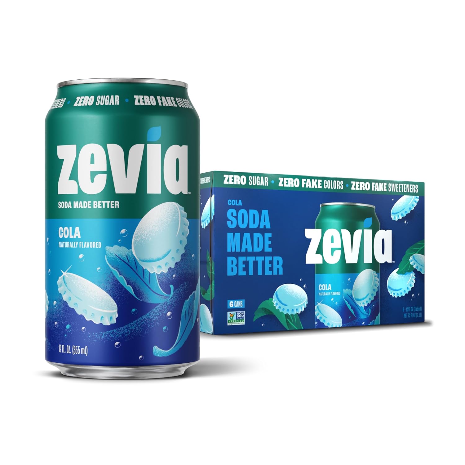 Zevia Zero Calorie Soda, Orange, 12 Ounce Cans (Pack of 6)